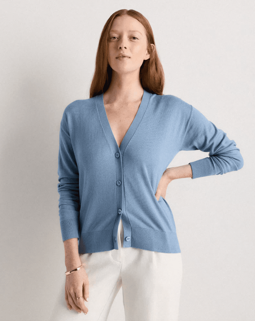 Quince Lightweight Cotton Cashmere Cardigan