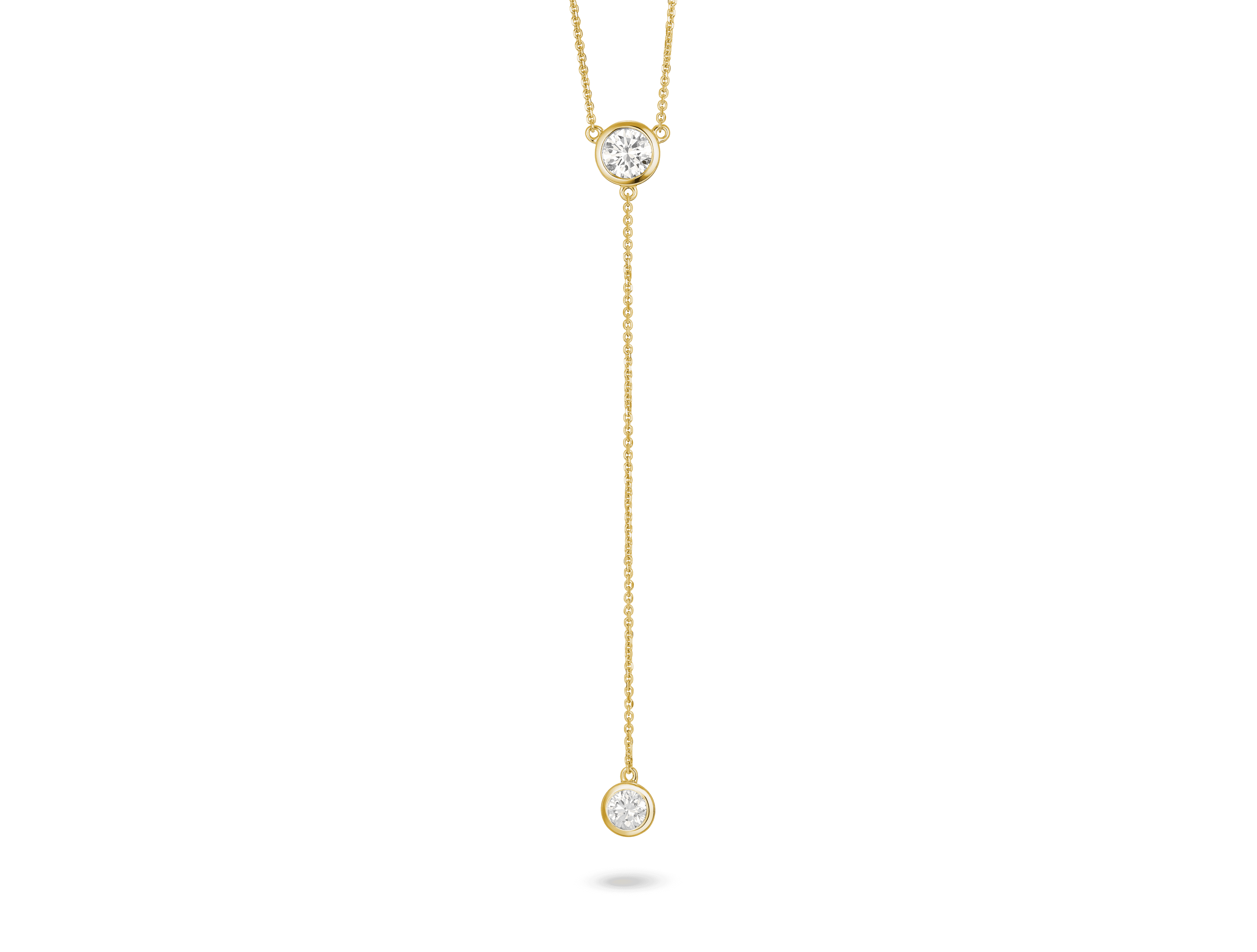 lightbox round brilliant bezel lariat pendant