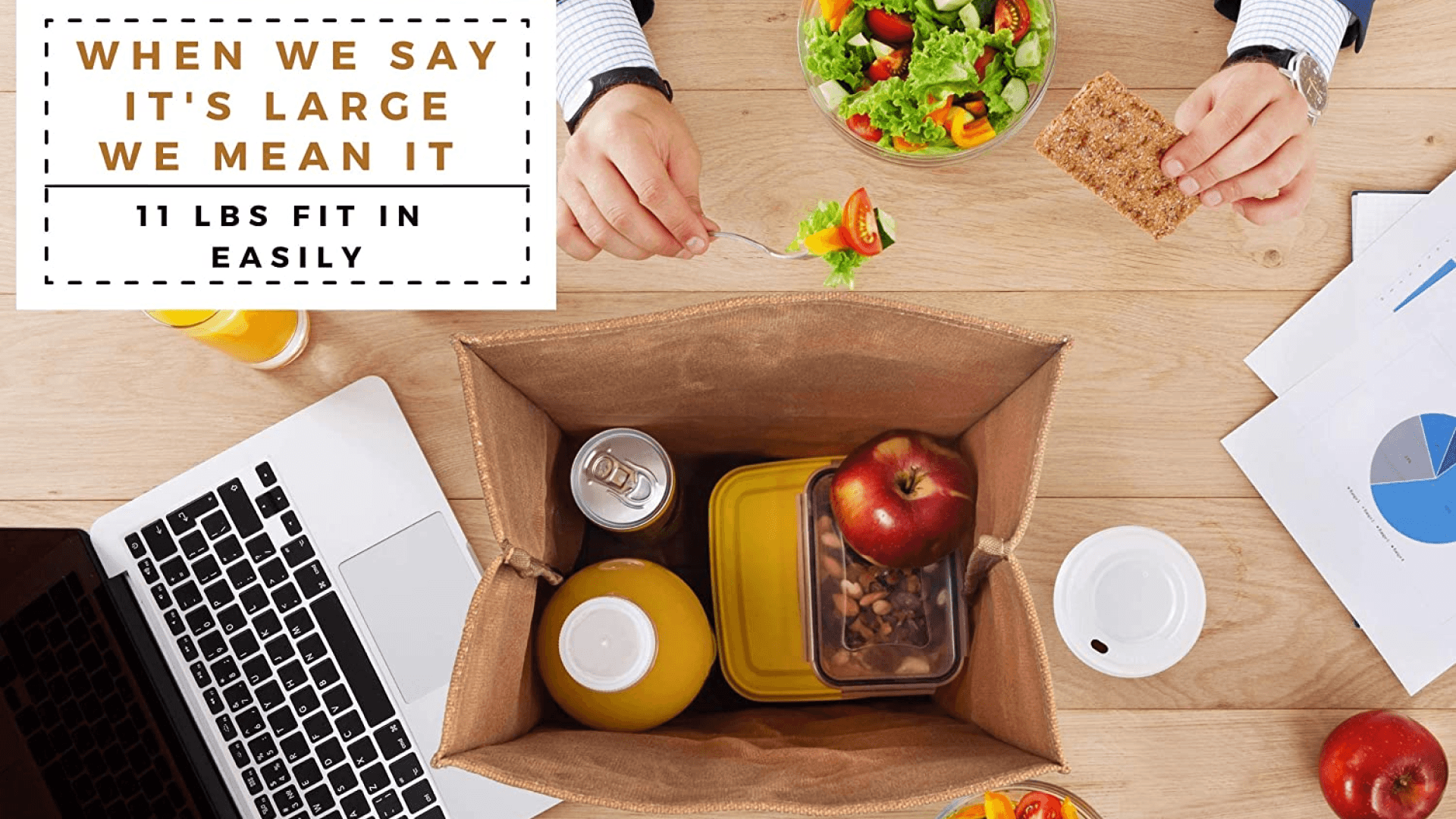 Assebo waxed canvas large lunch bag