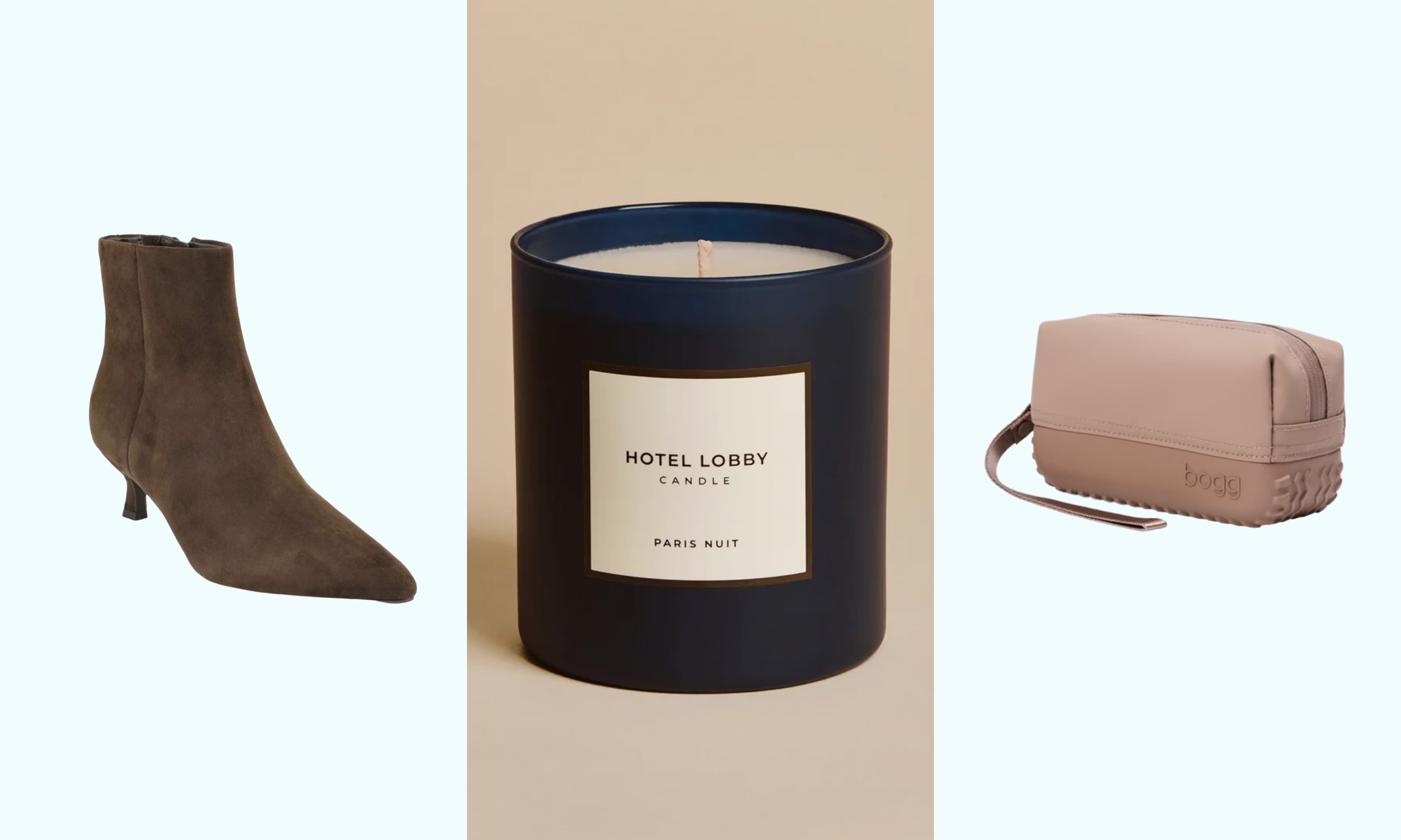 boots, candle, pouch