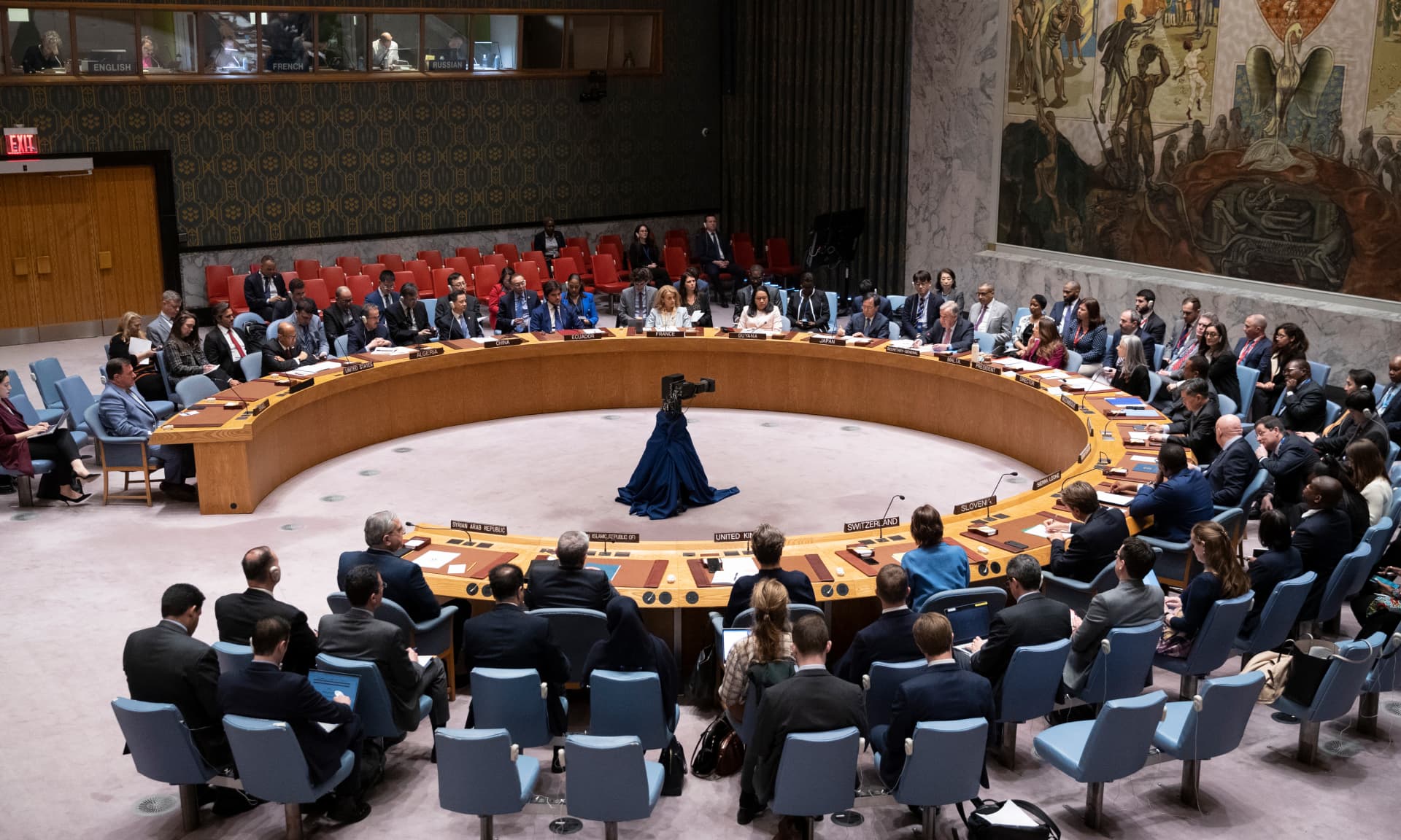 United Nations Security Council gathered during meeting following Iran's recent attack on Israel