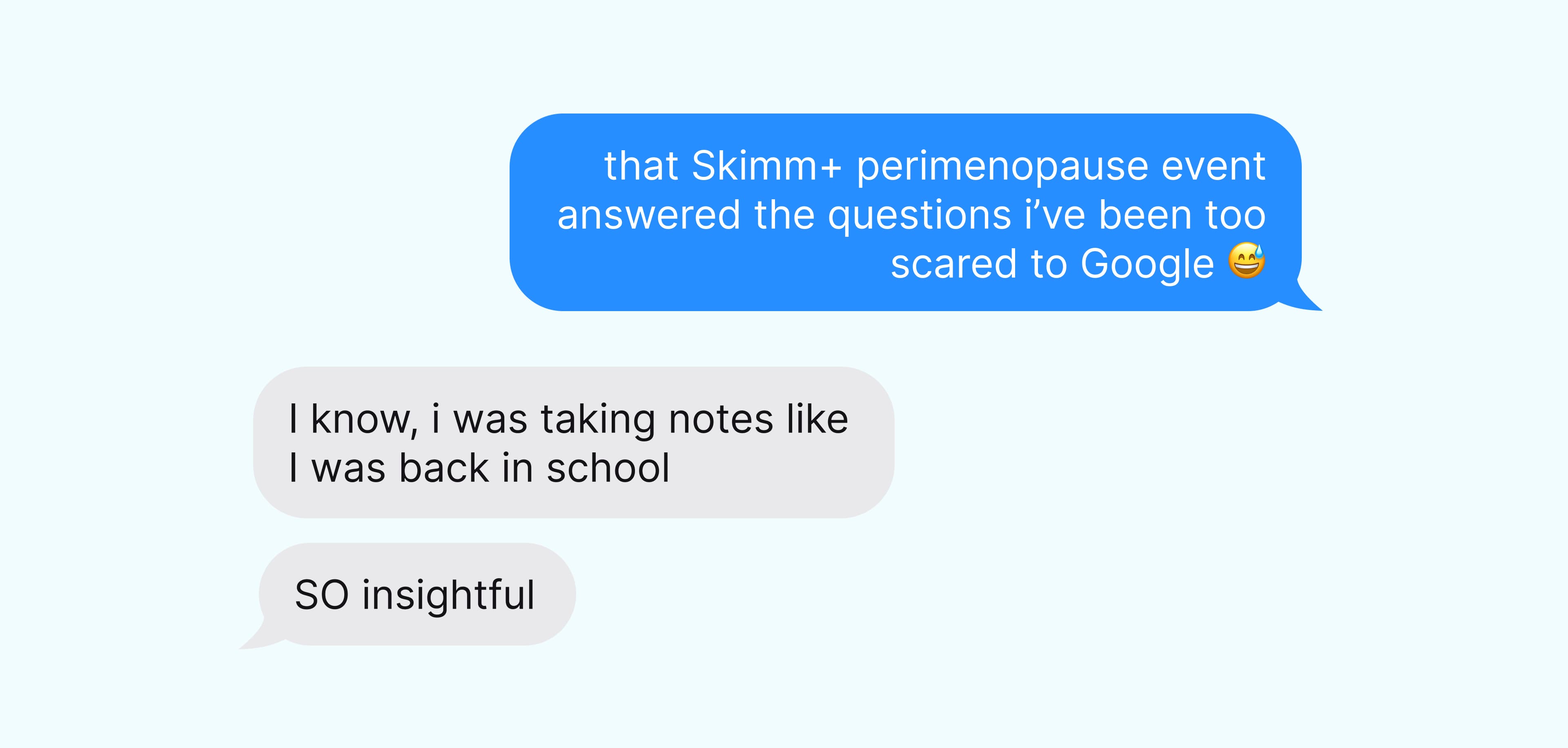 Skimm+ texting Over 40 with Kids