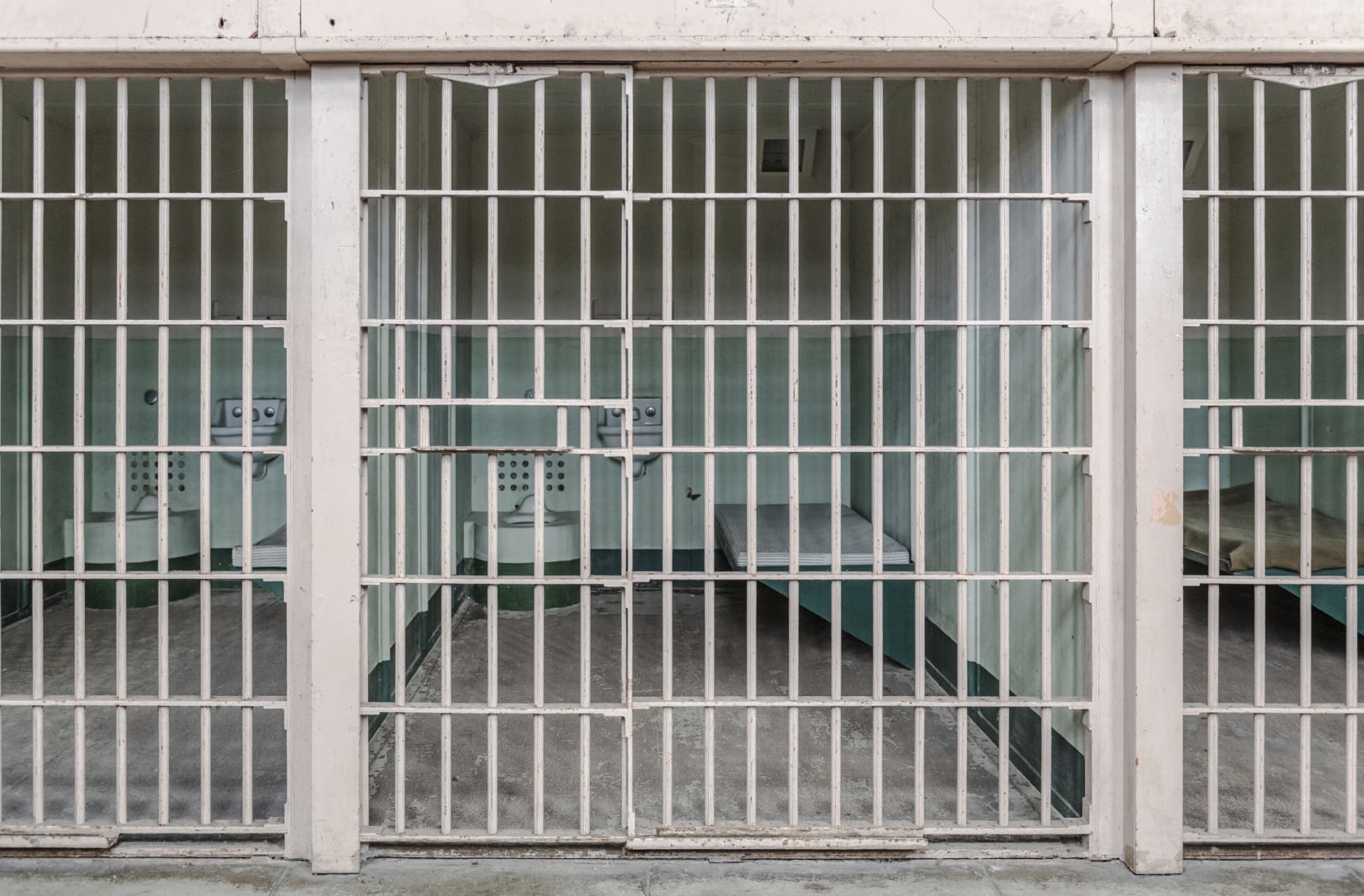 Photo of jail bars at Alcatraz prison