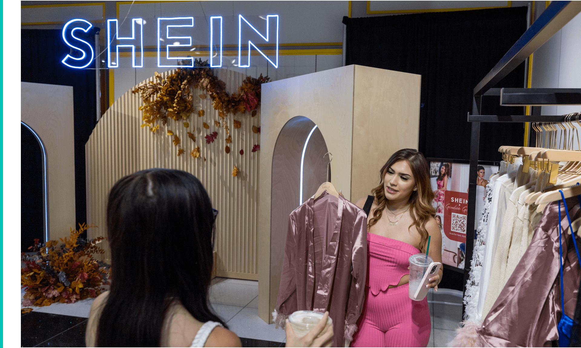 A line of shoppers get the first opportunity to shop on the opening day of fast fashion e-commerce giant Shein,