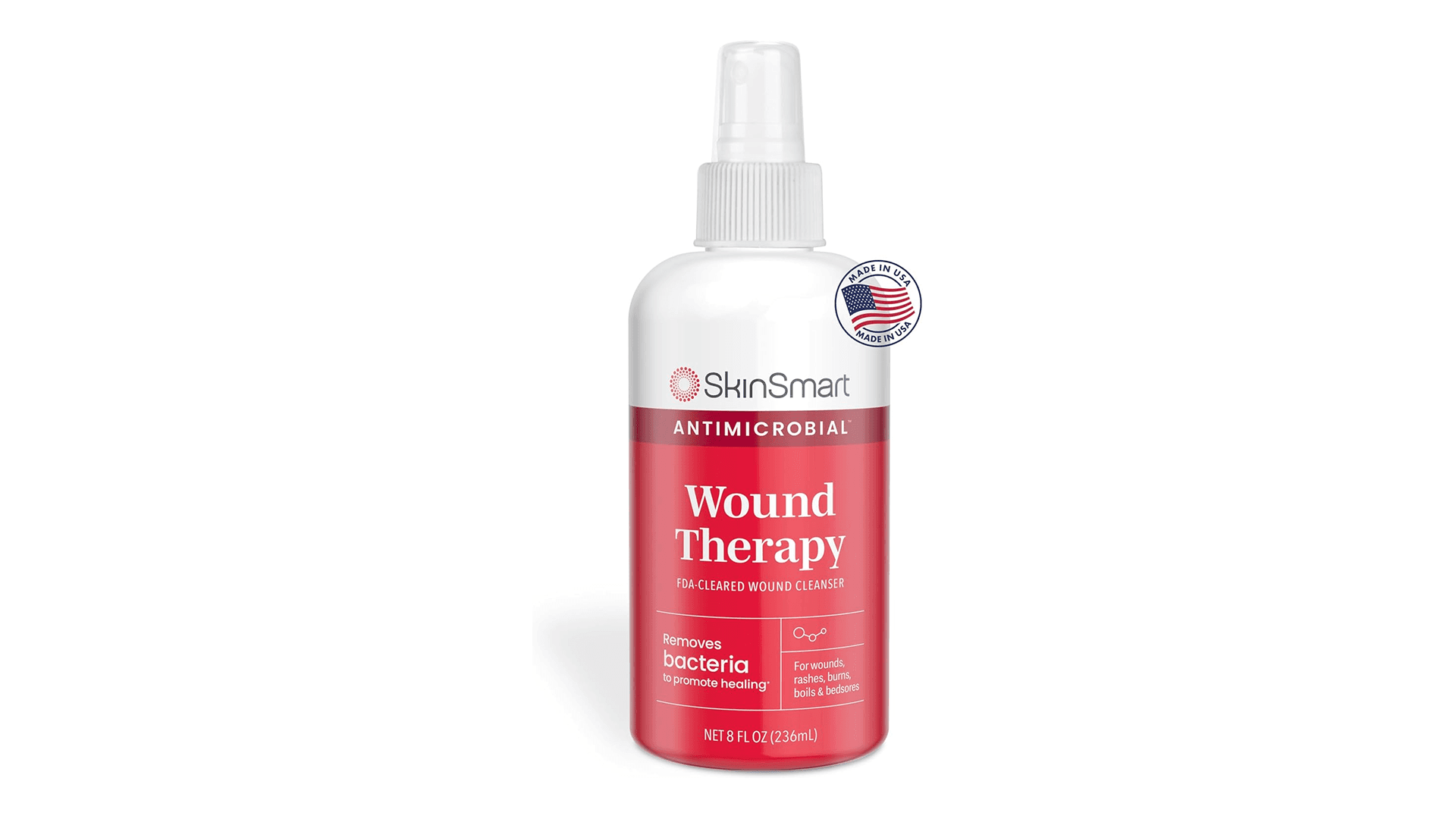 Red and white spray bottle