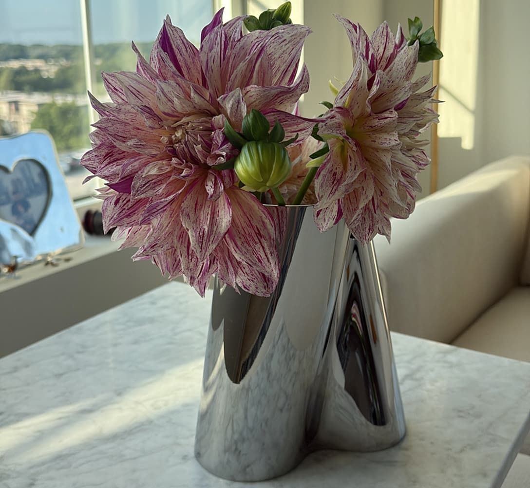 silver vase