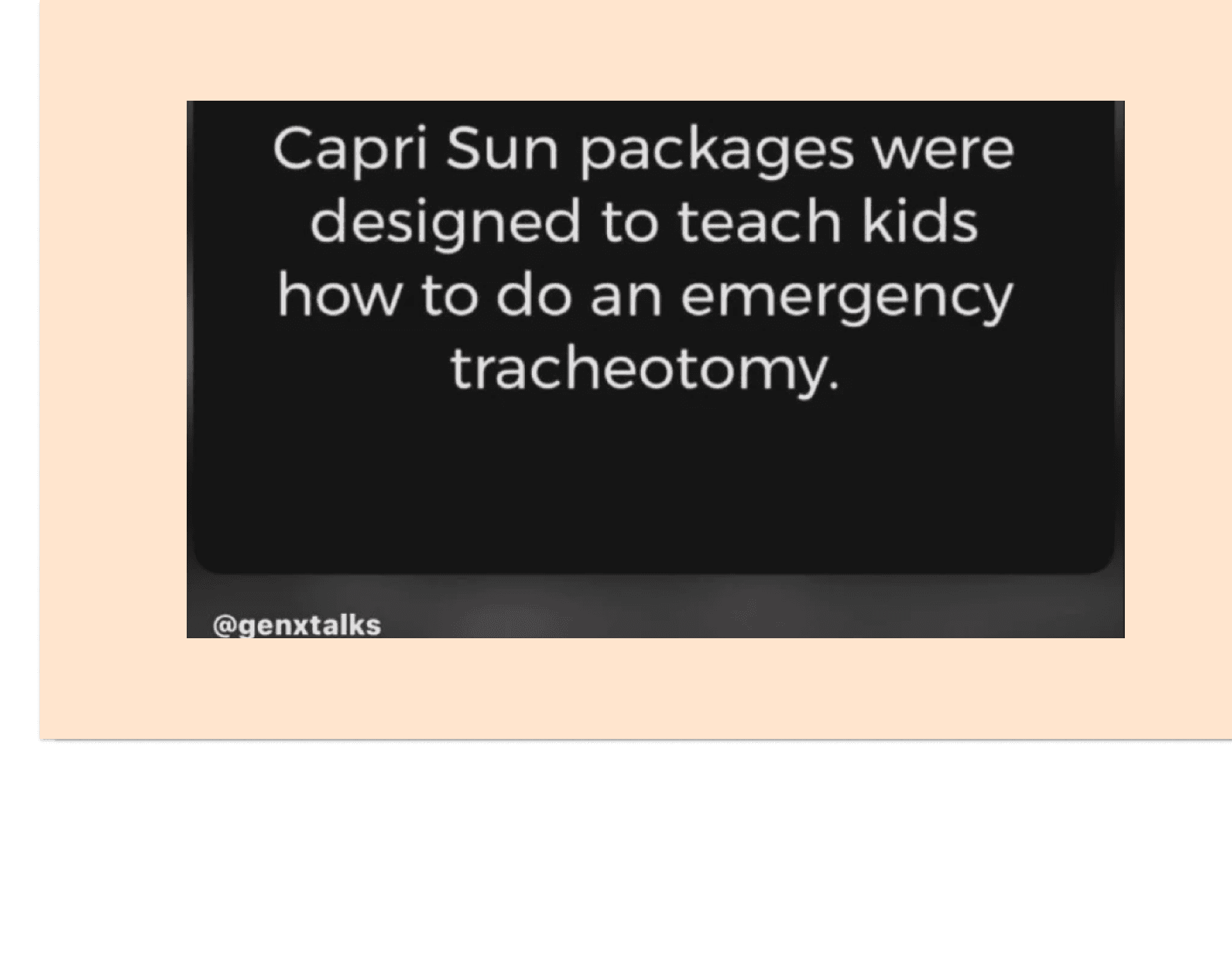 capri sun pouch emergency tracheotomy