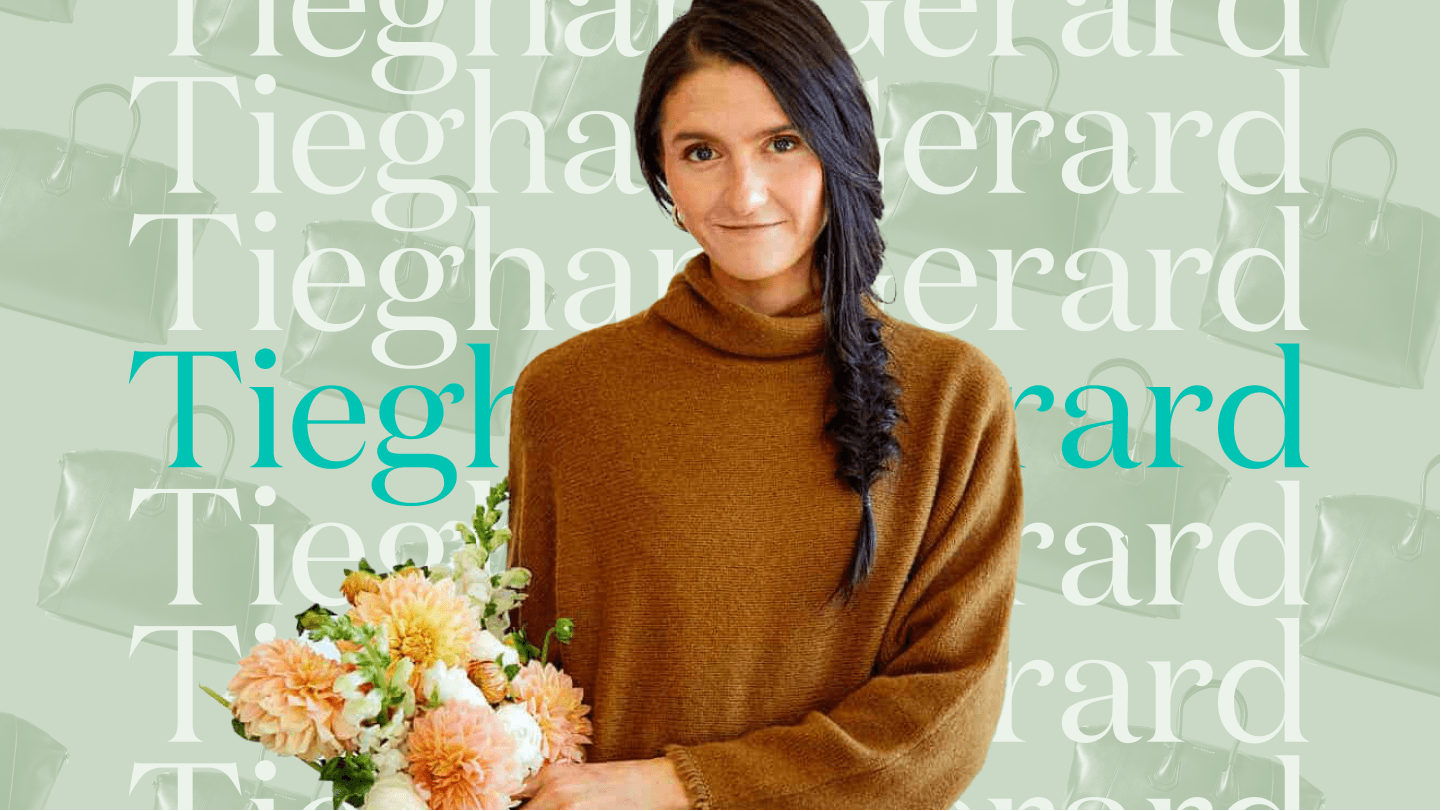 Image of Tieghan Gerard with teal bacgkround