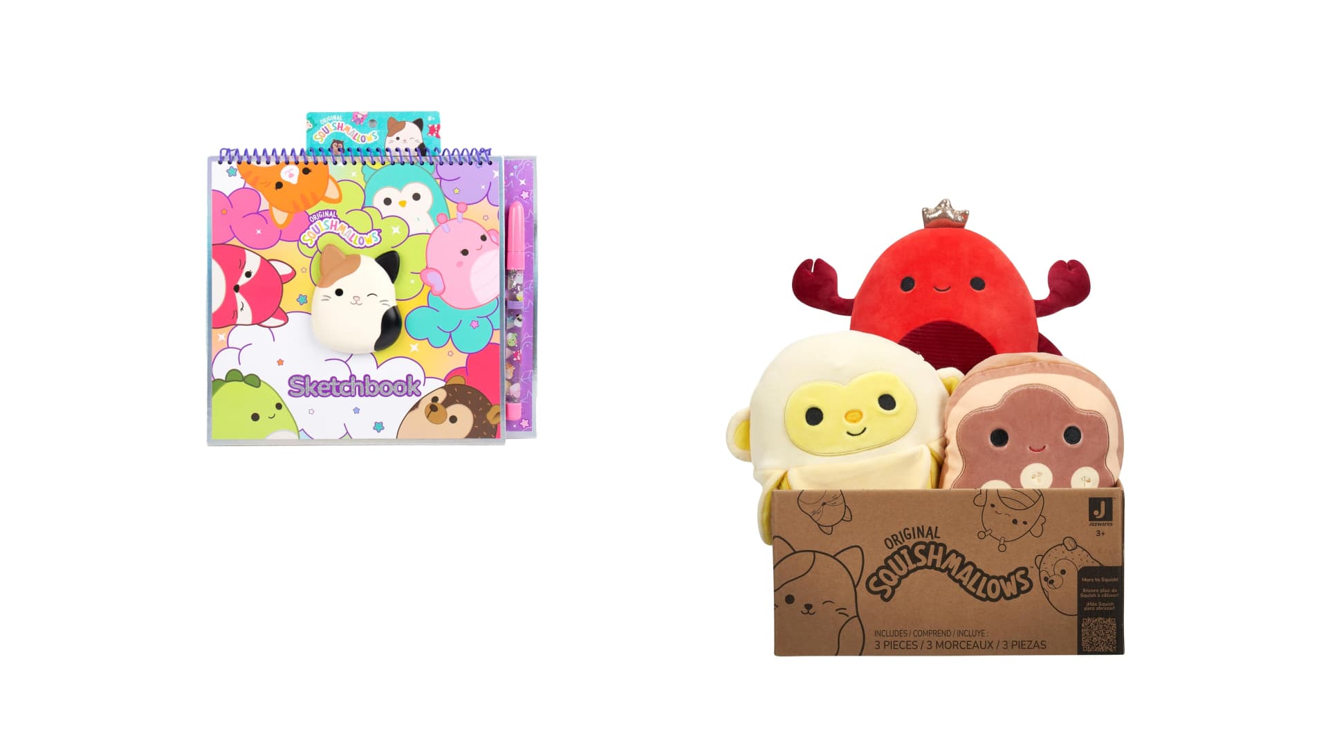 Squishmallows Original Mystery 3-Pack (8-Inch) – Official Jazwares Plush (Medium-Sized)