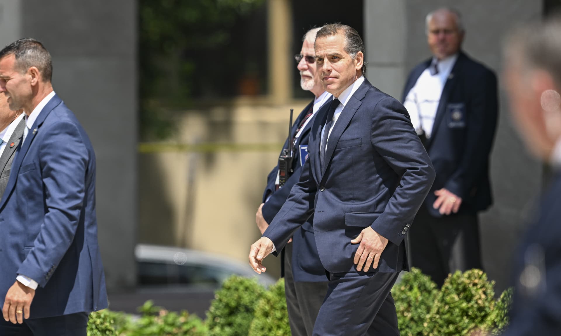 Hunter Biden walking out of court