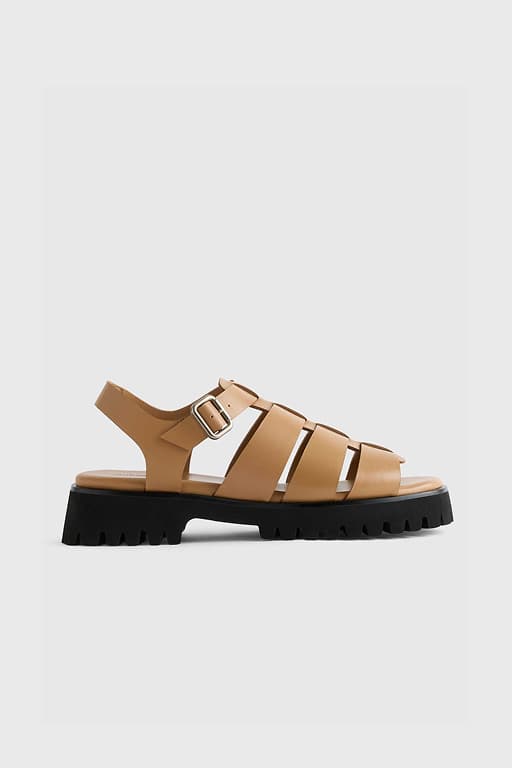 Best for Brunch: Italian Leather Lug Sole Fisherman Sandals