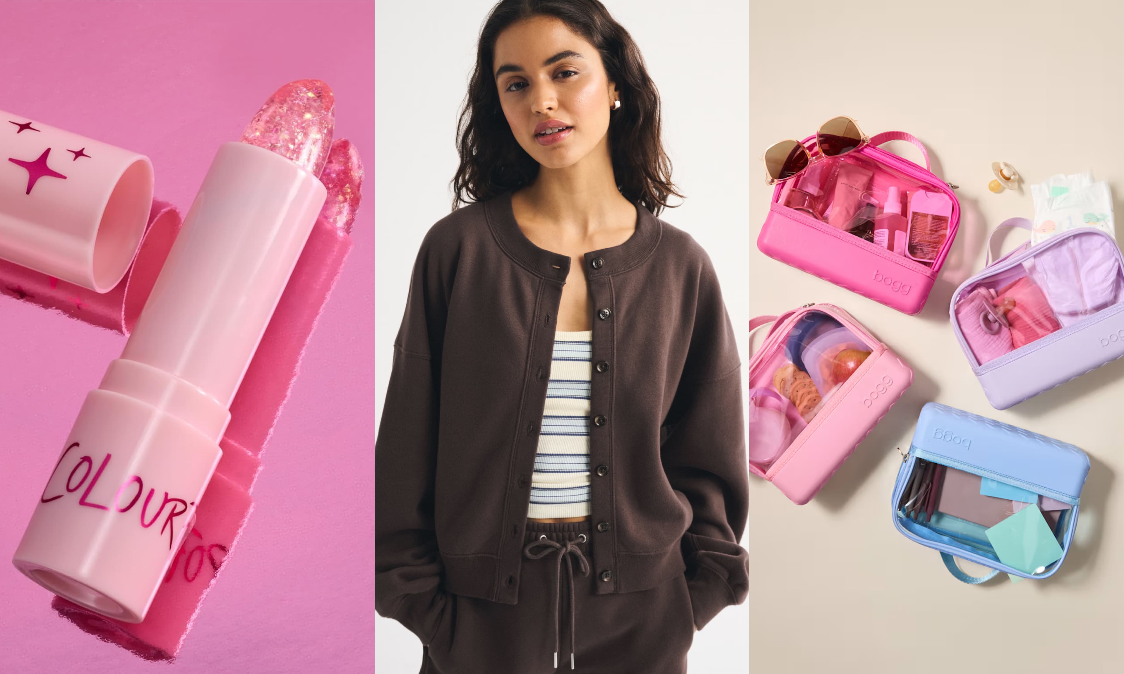 lip balm, cardigan, pvc pouch