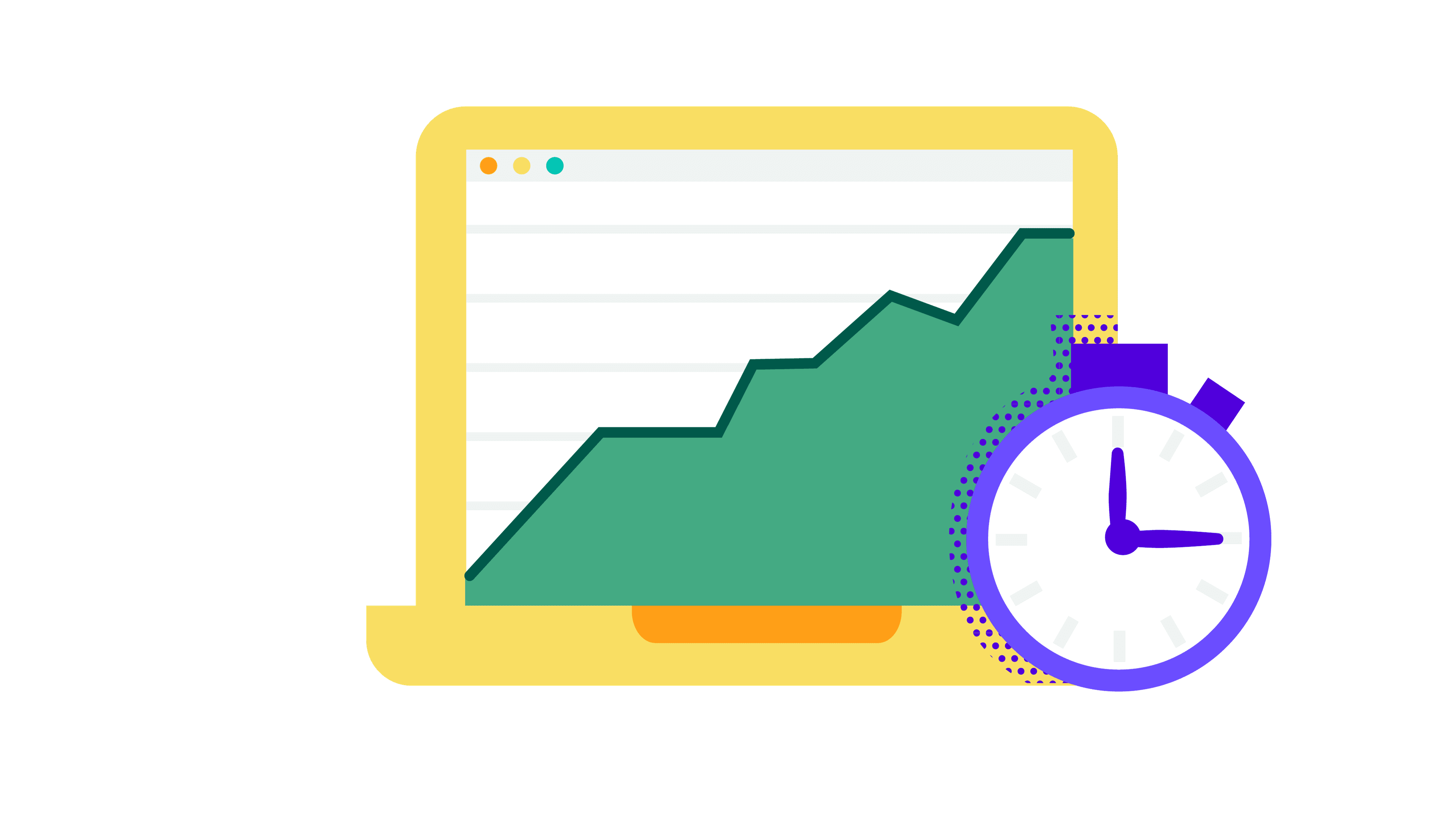 investment chart and stopwatch