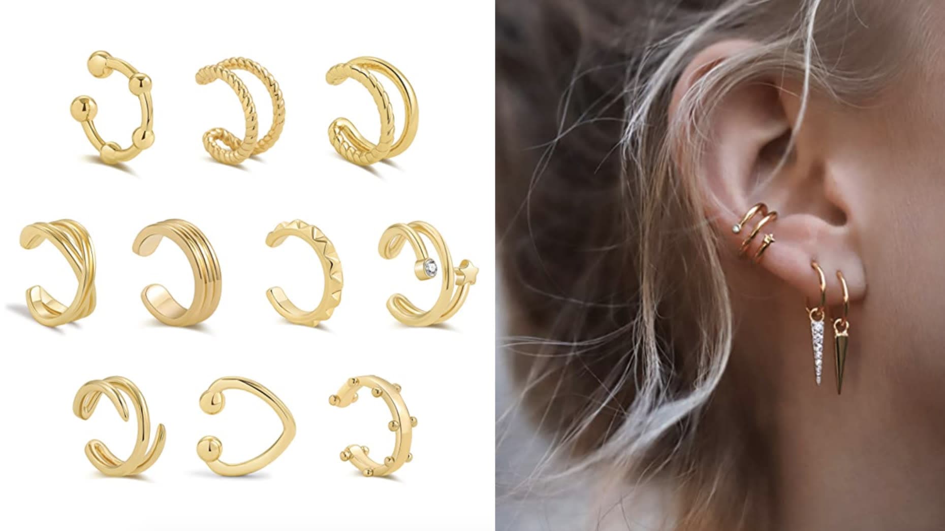 gold-plated earcuffs