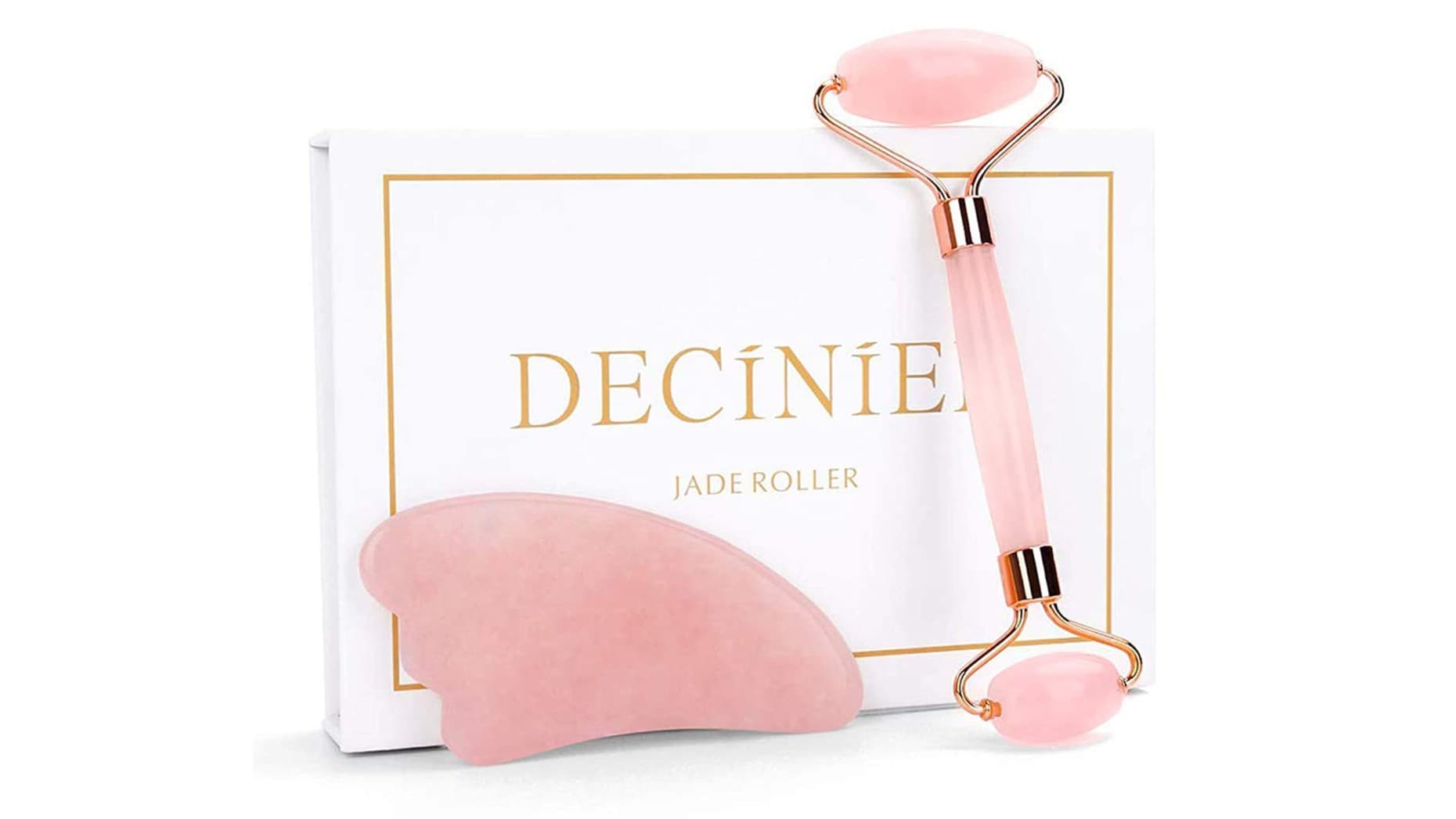 jade roller and gua sha set for facial massages