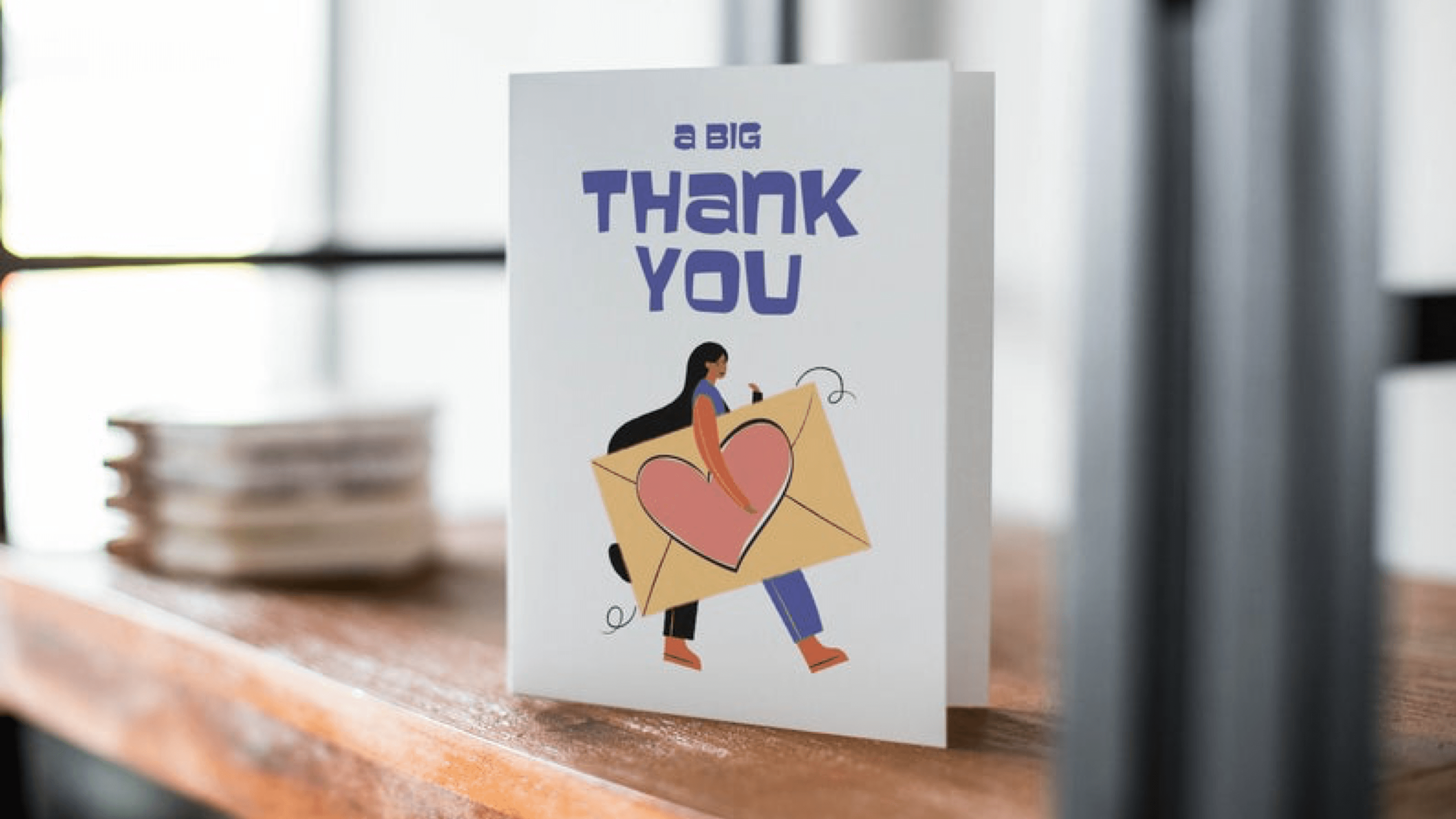 thank you card with cute illustration