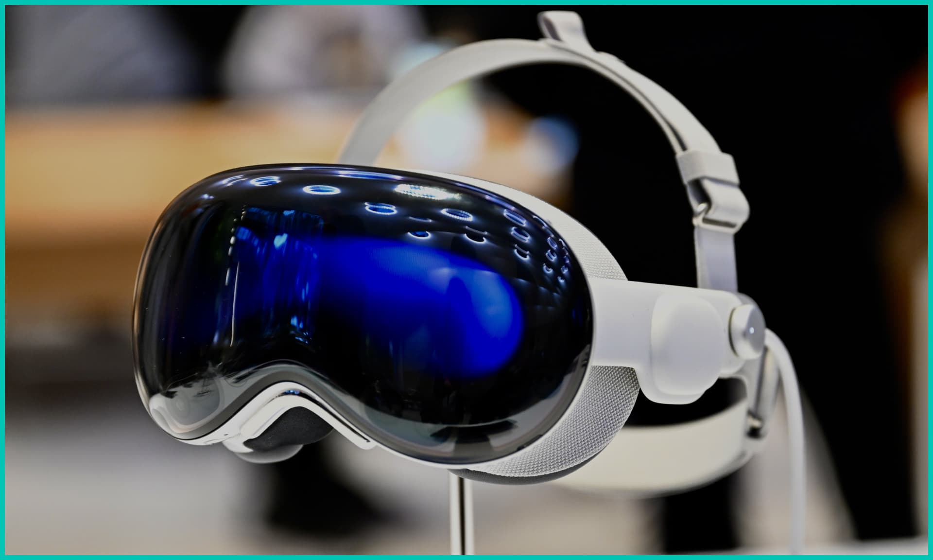 Apple Vision Pro on display