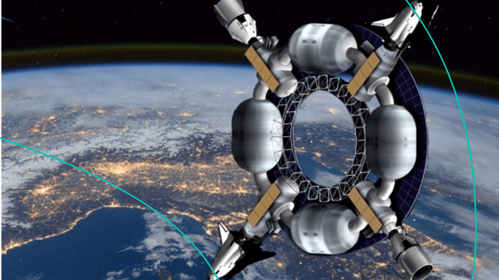 Orbital Assembly Pioneer station in space.
