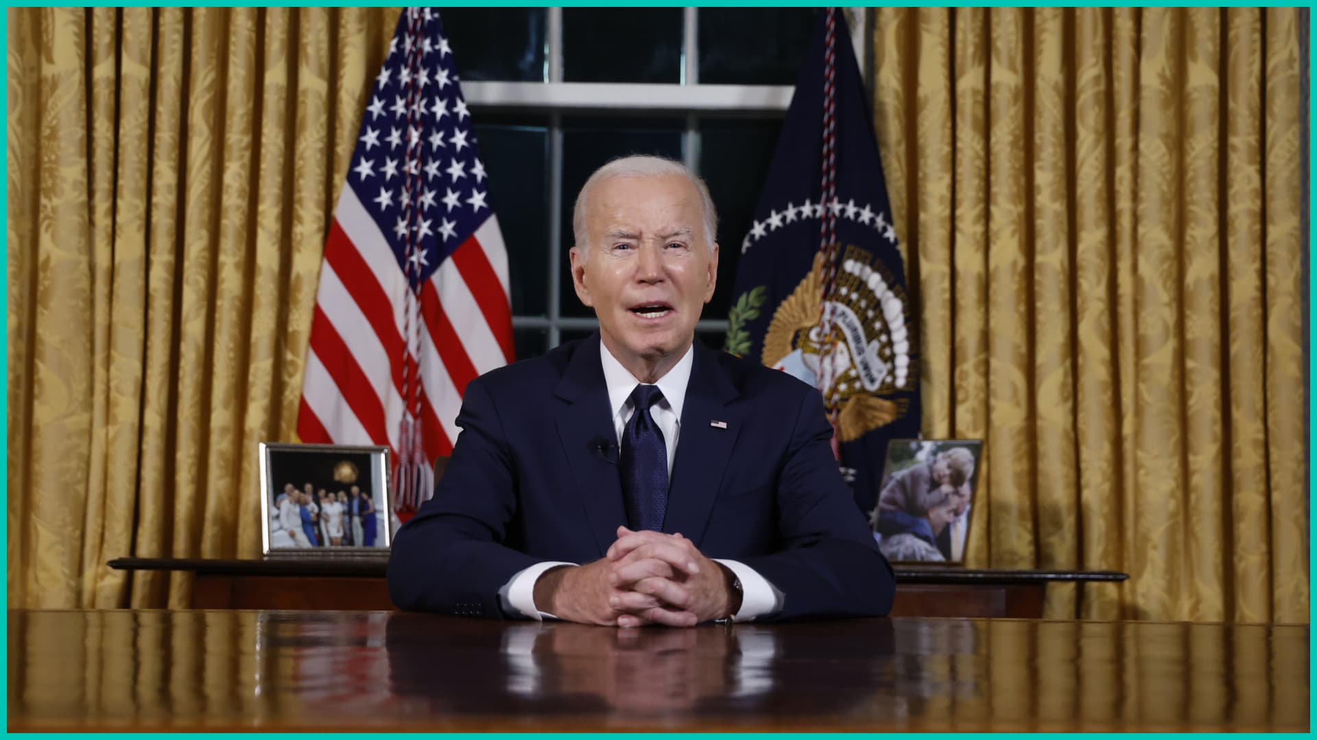 Biden speaking during an address to the nation
