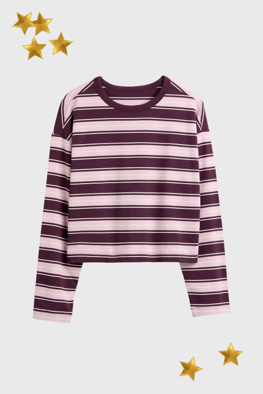 Knit Oversized Crop T-Shirt