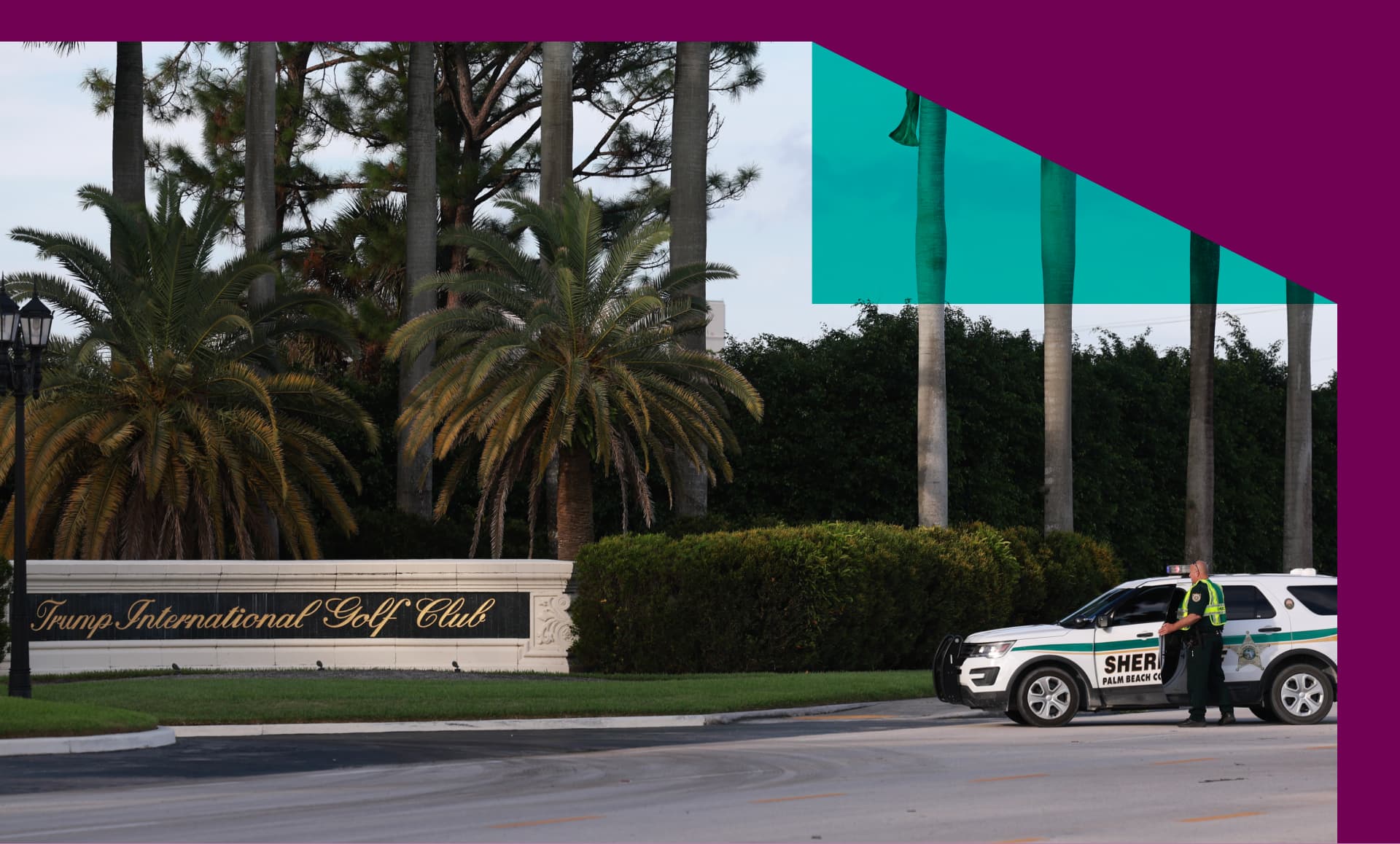 Law enforcement secure the area around Trump International Golf Club