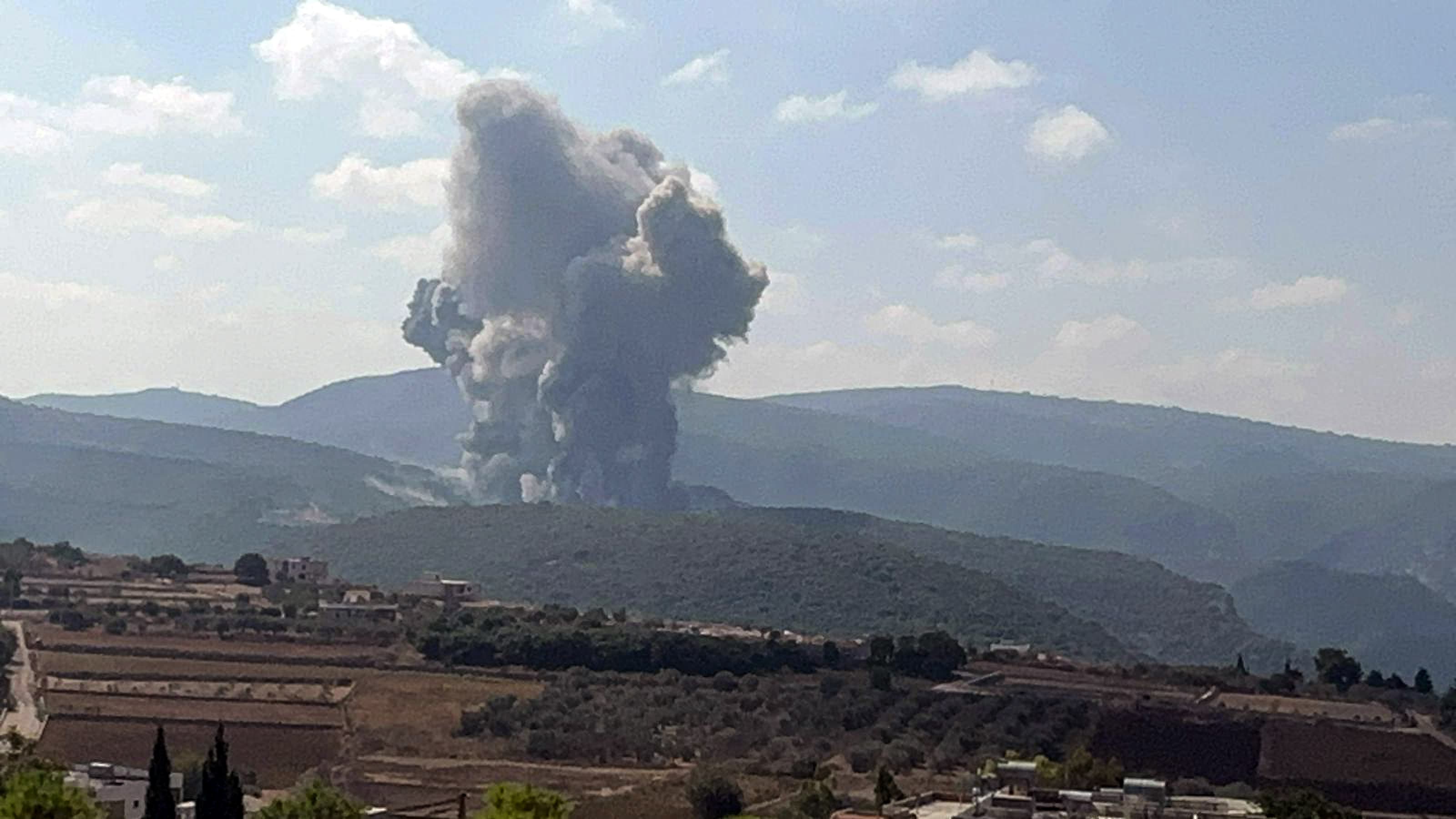 Smoke rises after an Israeli airstrike hit the Zibqin town in southern Lebanon on August 25, 2024.