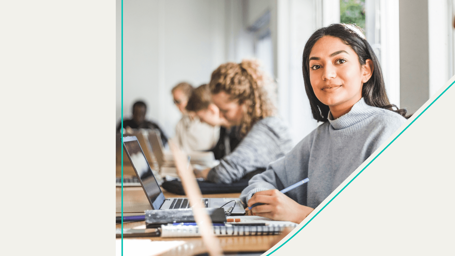 accessibility, woman taking notes from laptop