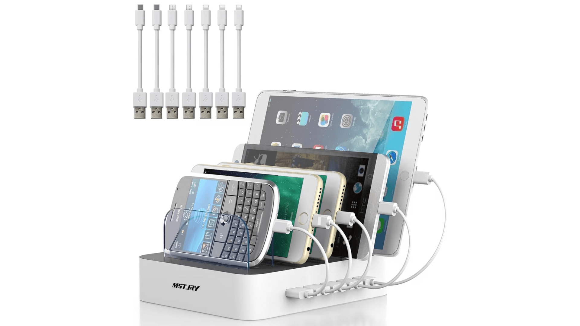 Charging station with cords