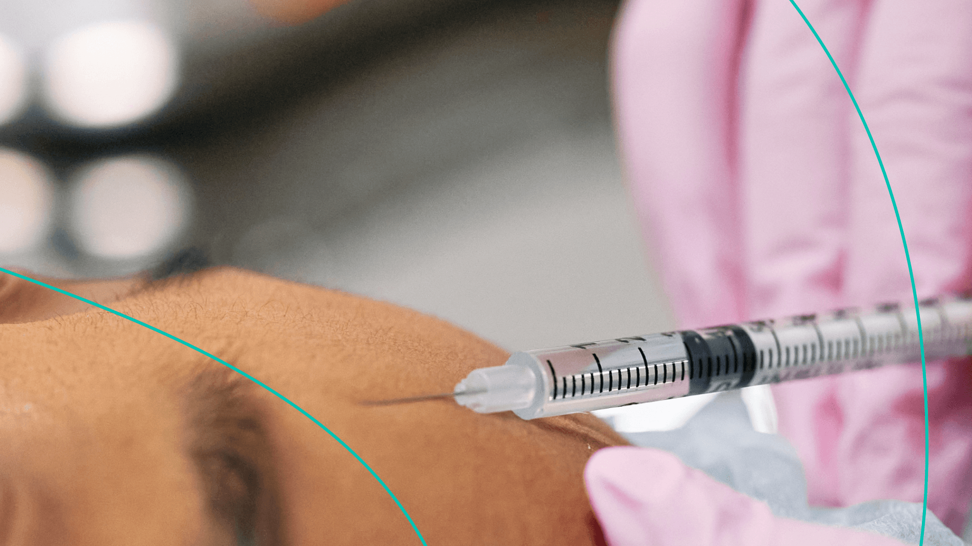 Person Getting Needle Injection in Forehead
