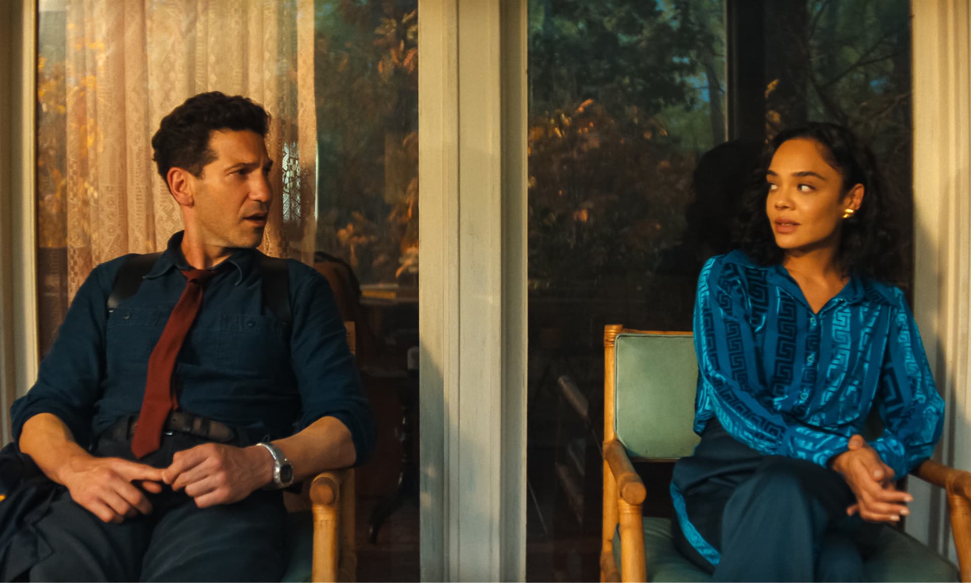 Jon Bernthal and Tessa Thompson in "His & Hers"