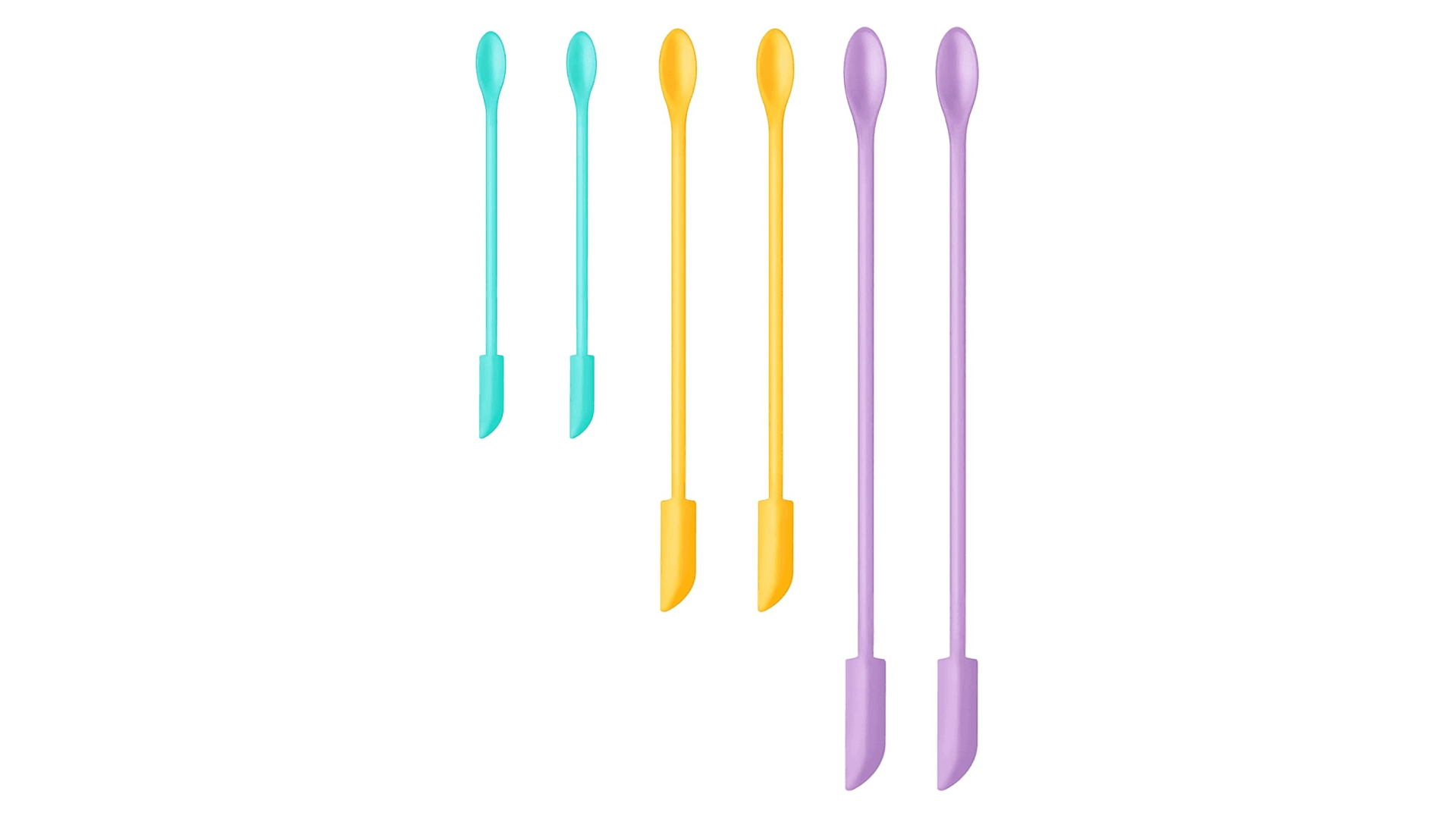 Makeup Spatula 6Pcs, Silicone Spatula Set Mini Small Spatula for Food Bottle Beauty Spatula Tiny Lotion Jar Scraper to Get Last of Makeup Out(Multicolor)