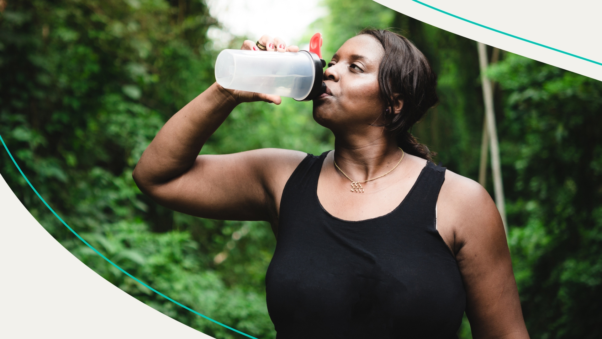 Woman standing outside in heat