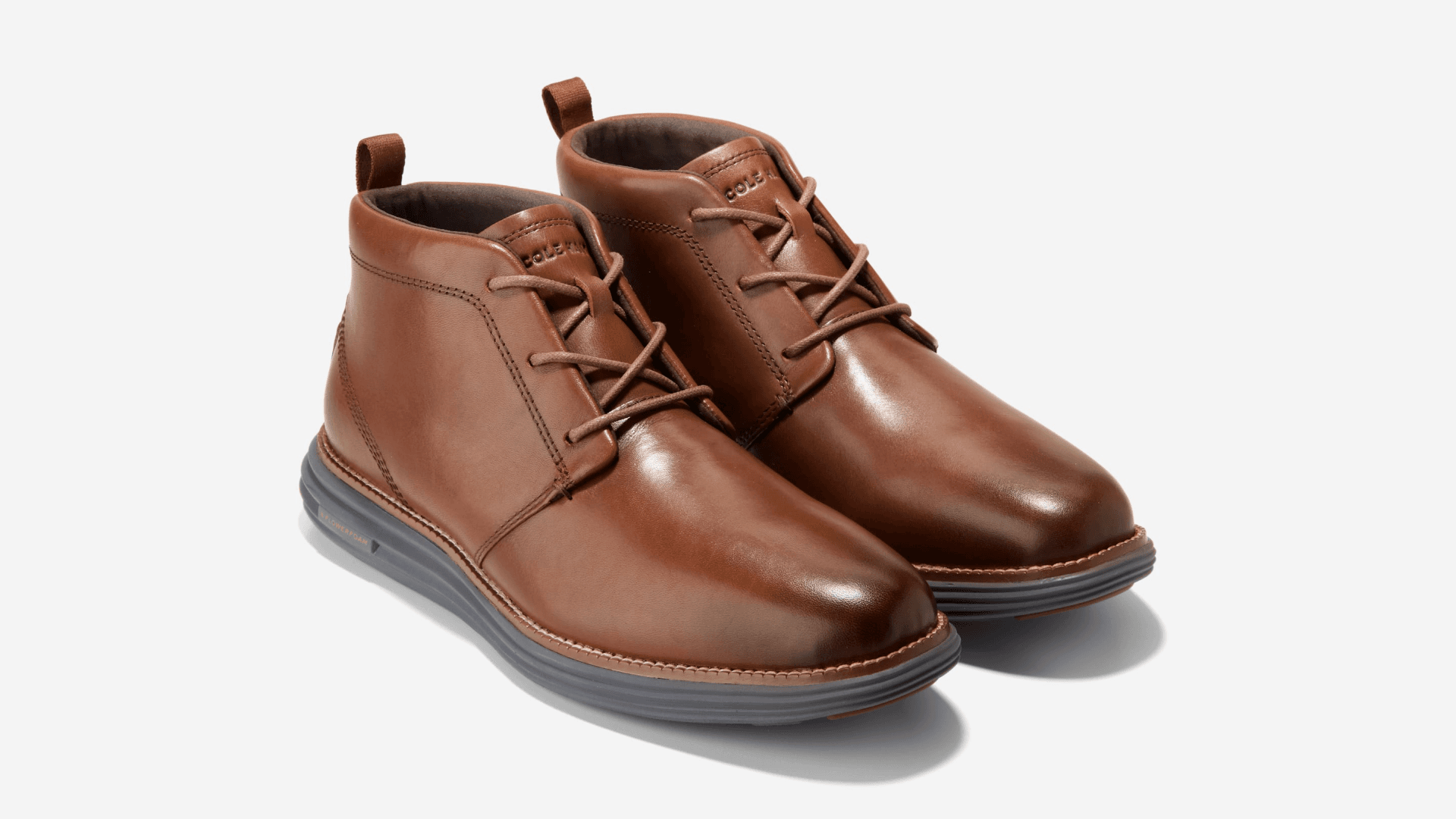 Brown leather ankle boots