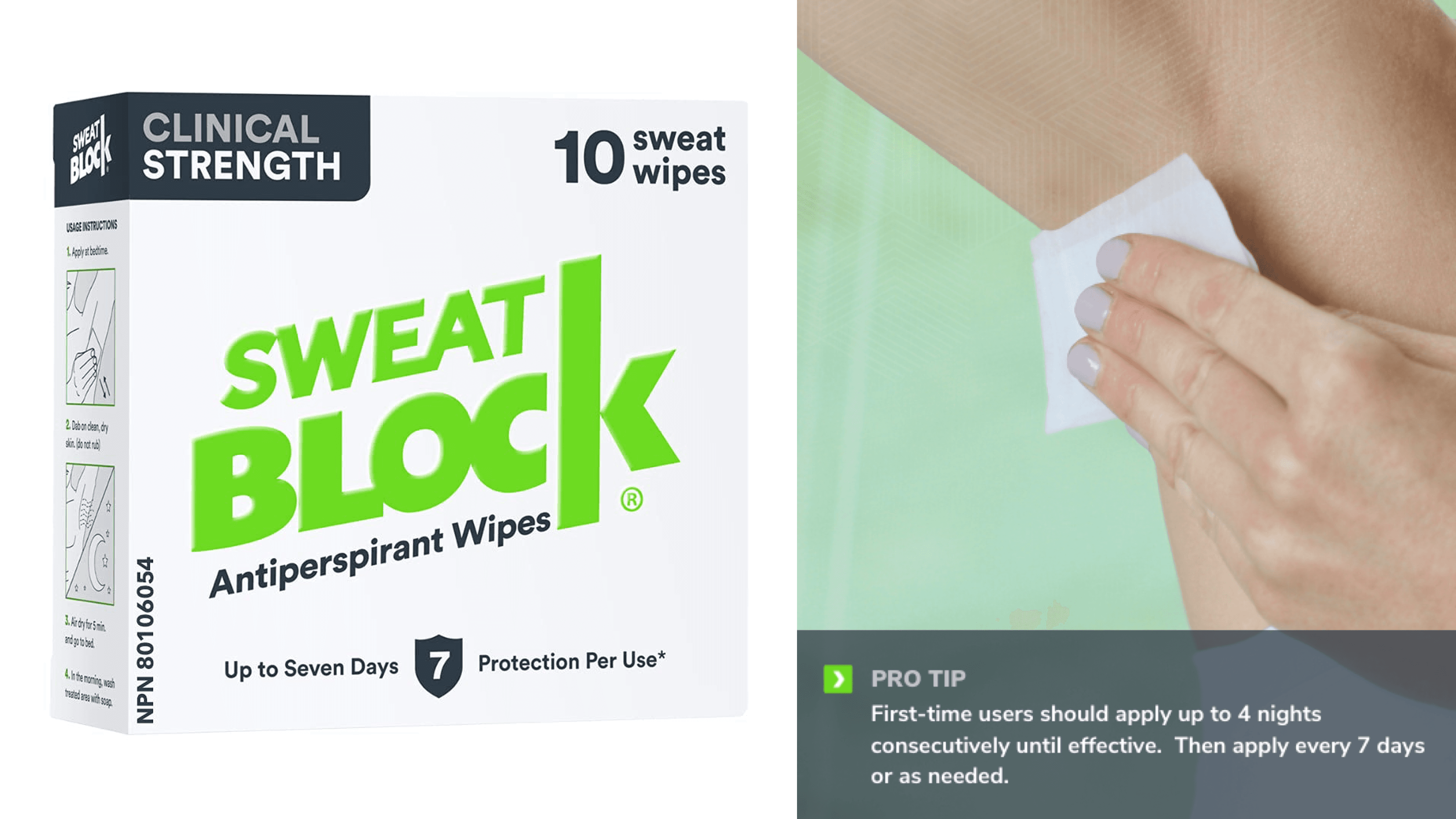 Sweat-blocking wipes