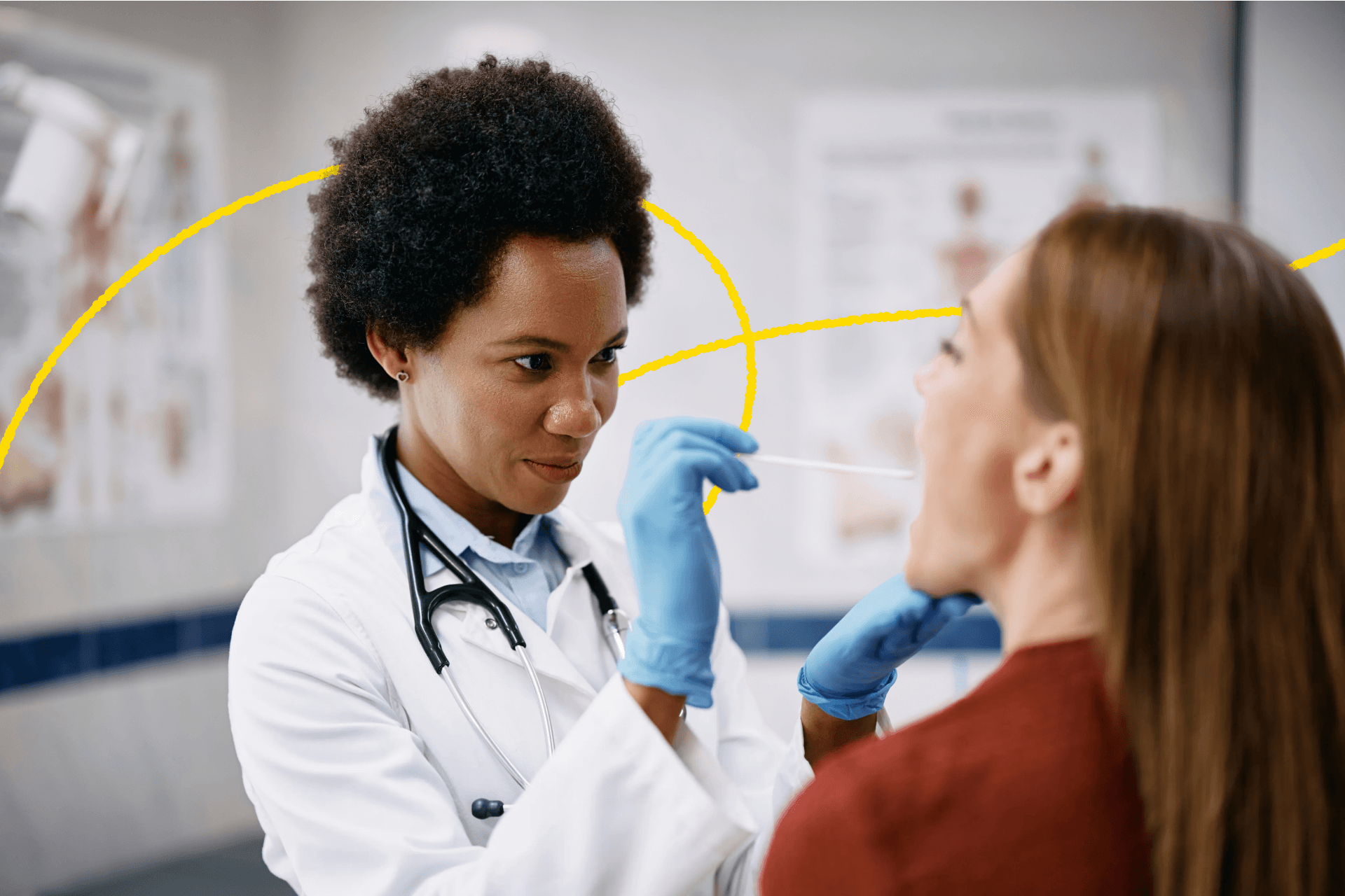 Female patient being examined by female doctor