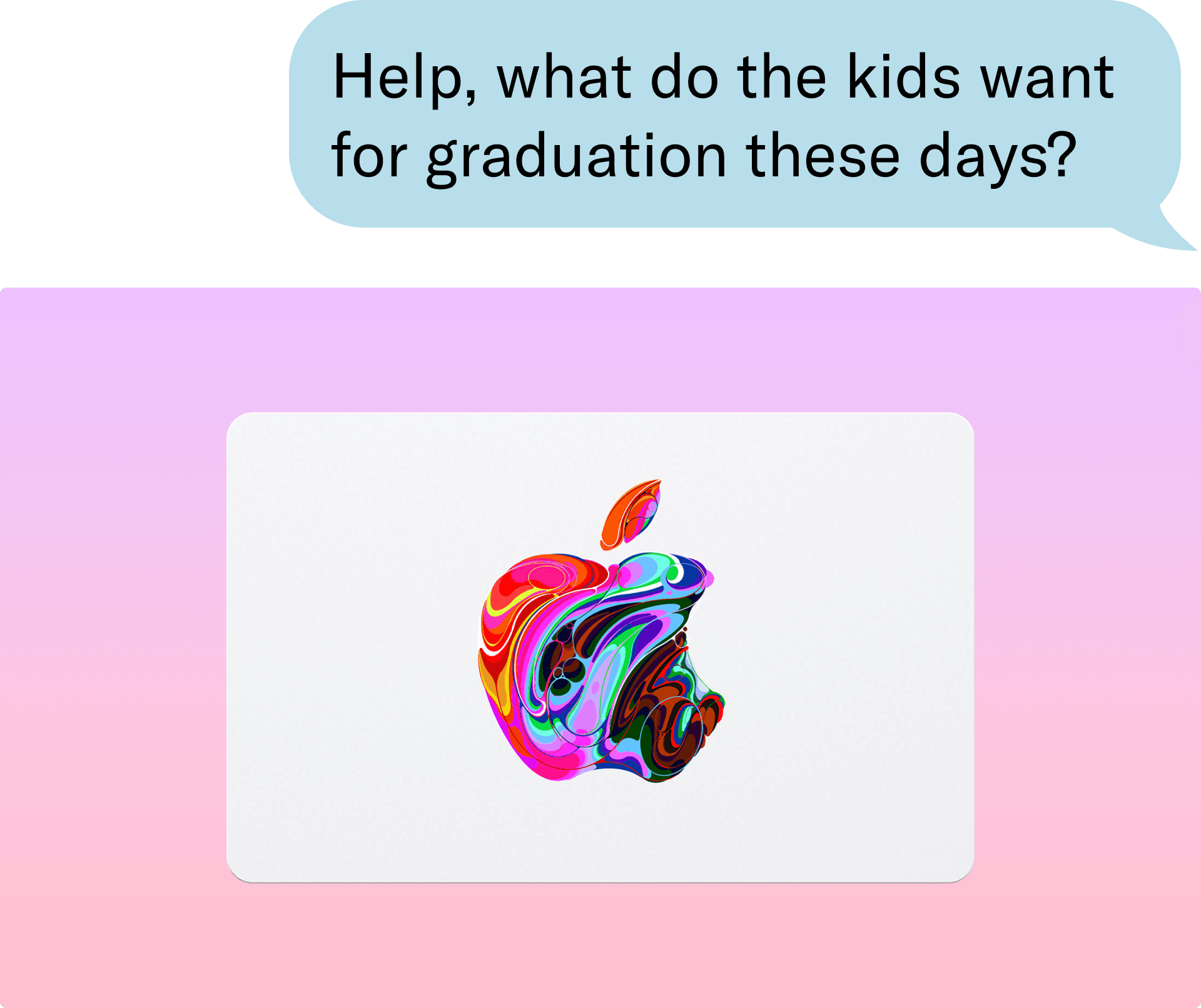 help, what do the kids want for graduation these days? apple gift card