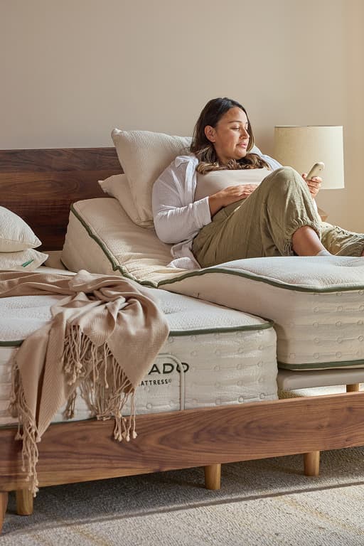 woman sitting on adjustable base