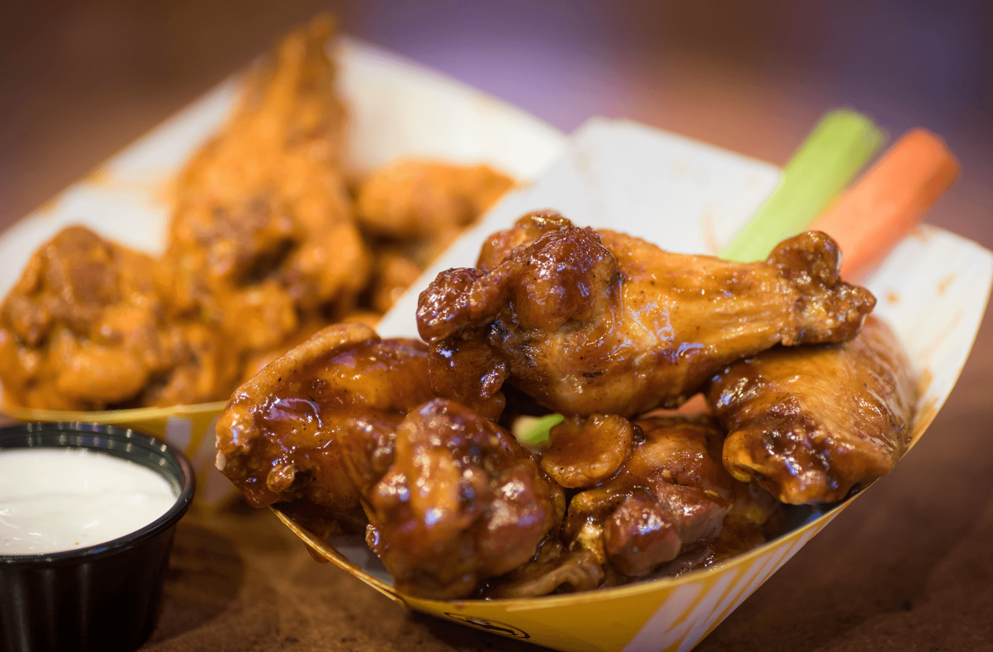 Buffalo Wild Wings food on a table in Arlington, VA