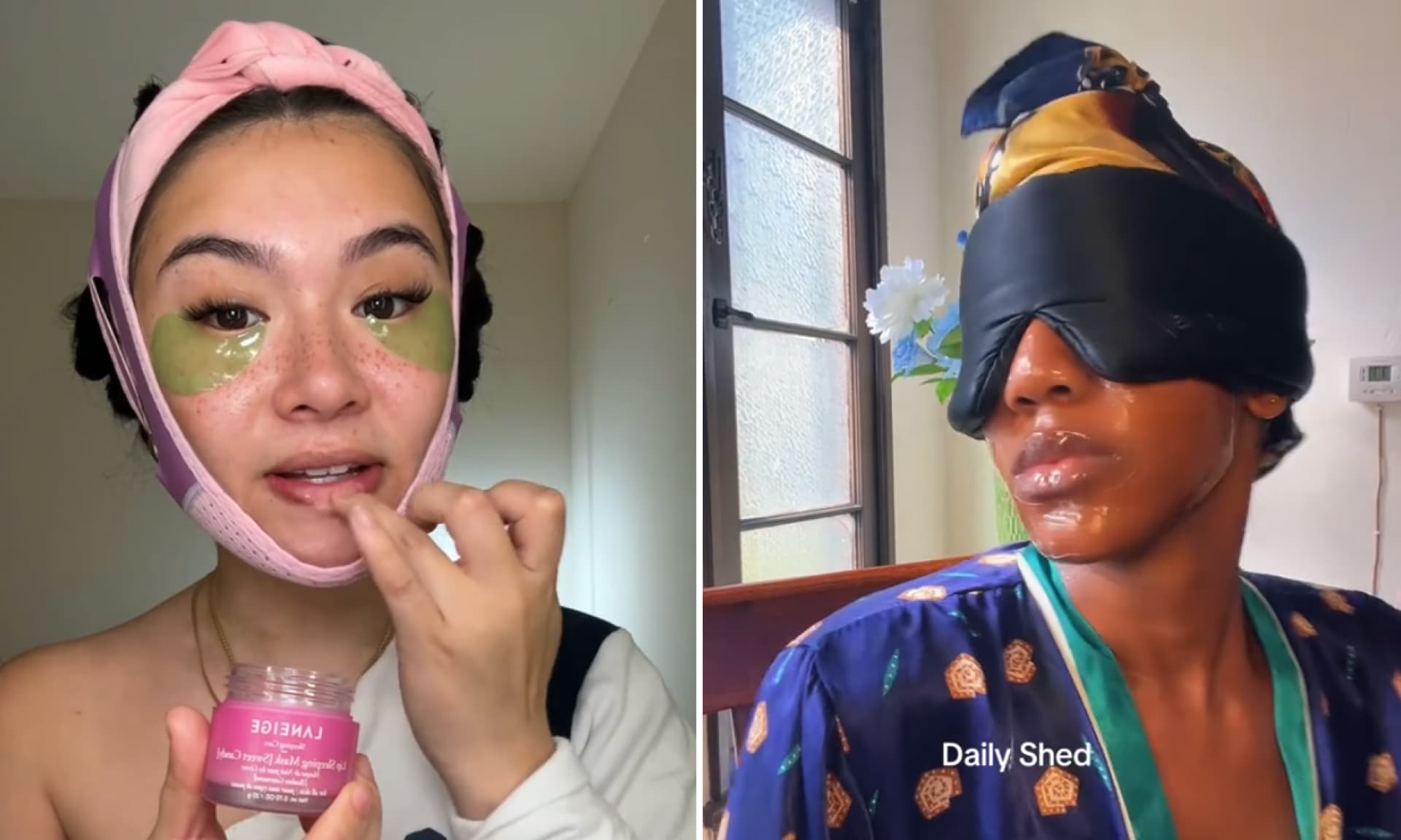 TikTokers doing the "morning shed" or "daily shed"