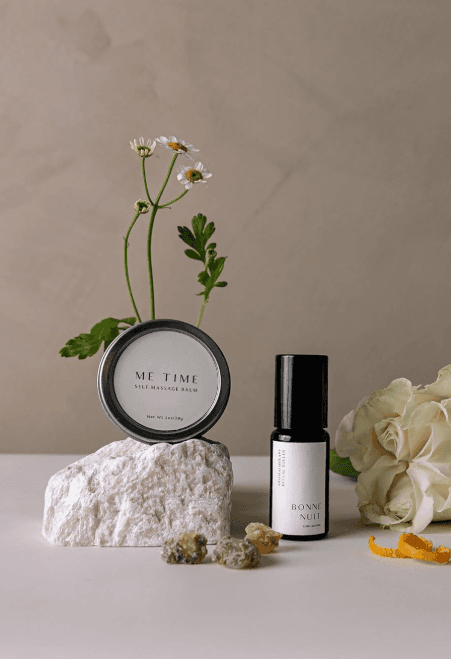 Cedar and Myrrh Sleep Better Ritual Kit, Massage Balm and Aromatherapy Roller, 1 oz Balm and 0.34 fl oz Roller, Muscle Relaxation, Stress Relief