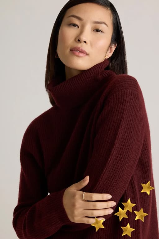 Mongolian Cashmere Fisherman Turtleneck Sweater