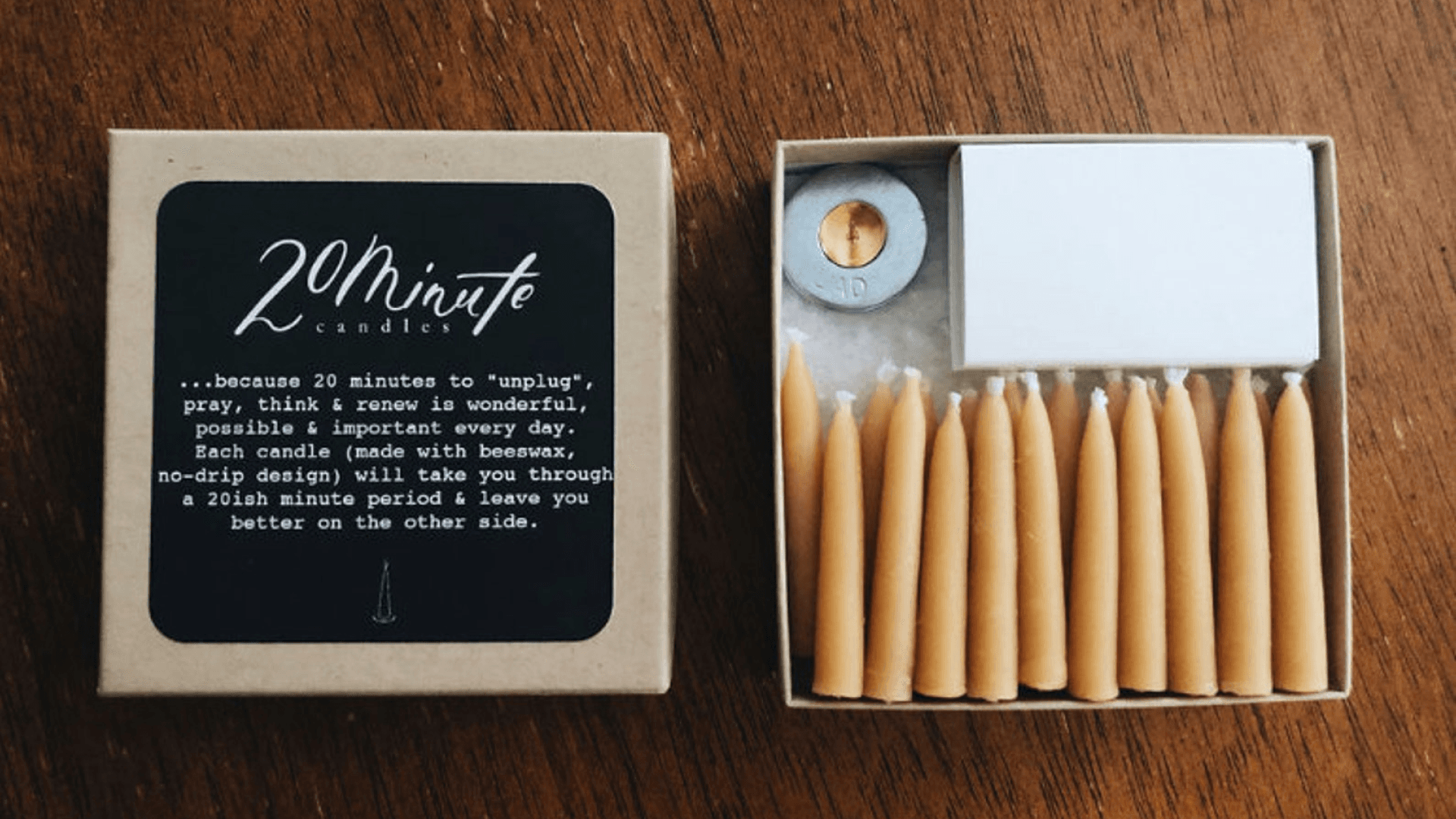 Mini candles that’ll burn for 20 minutes so you can unplug…