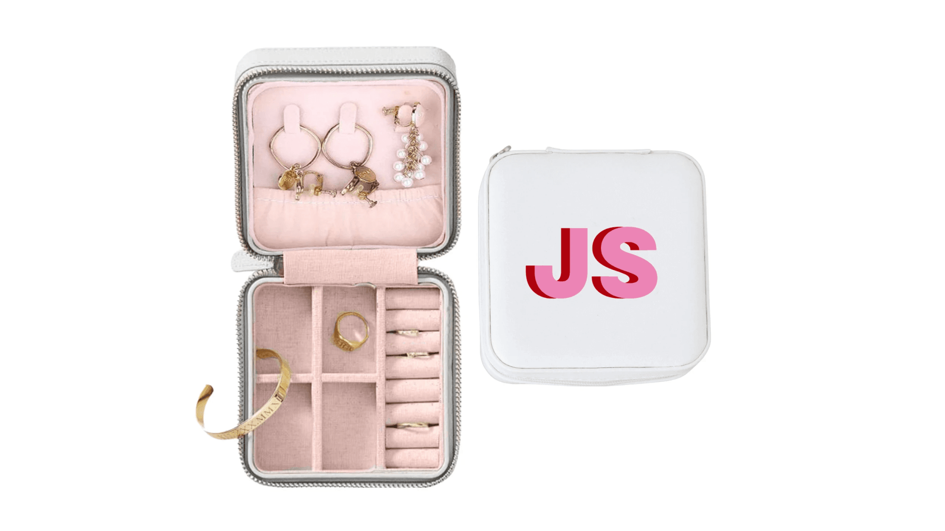 travel jewelry case with initials