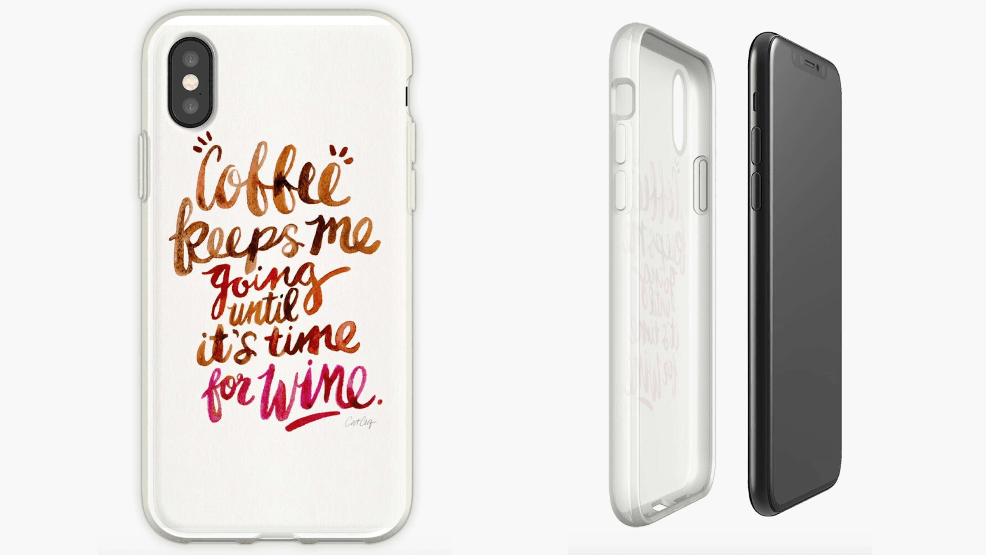 phone case with funny coffee quote