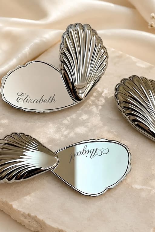 Personalized Seashell Compact Mirror