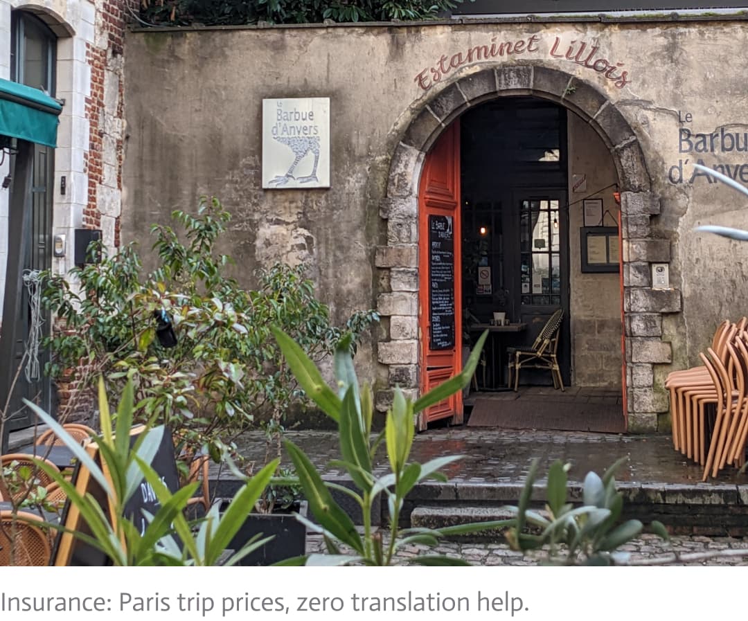 Insurance costs as much as a trip to Paris