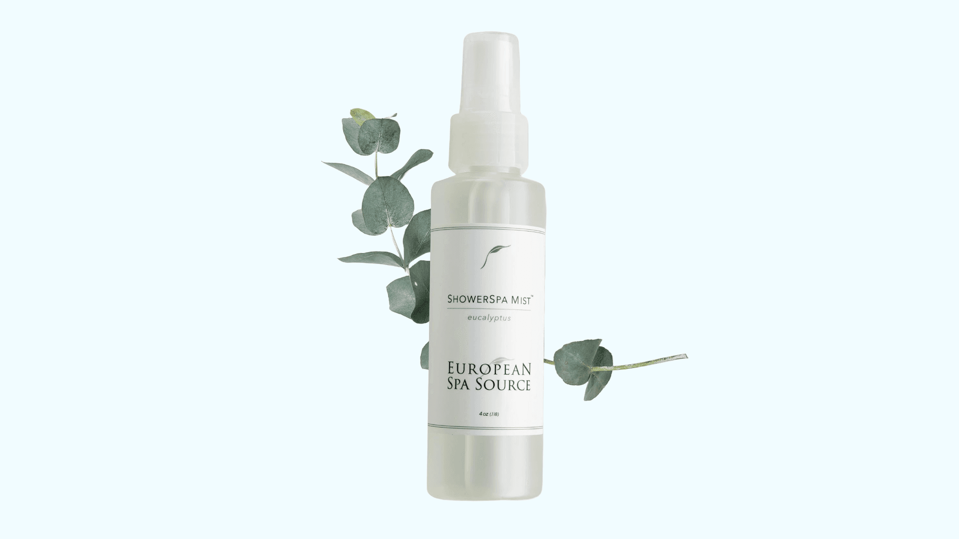 European Spa Source Eucalyptus ShowerSpa Mist Spray for Aromatherapy, At Home Spa Experience, Sinus Congestion Relief, and Tension Relief, 4 fl oz.