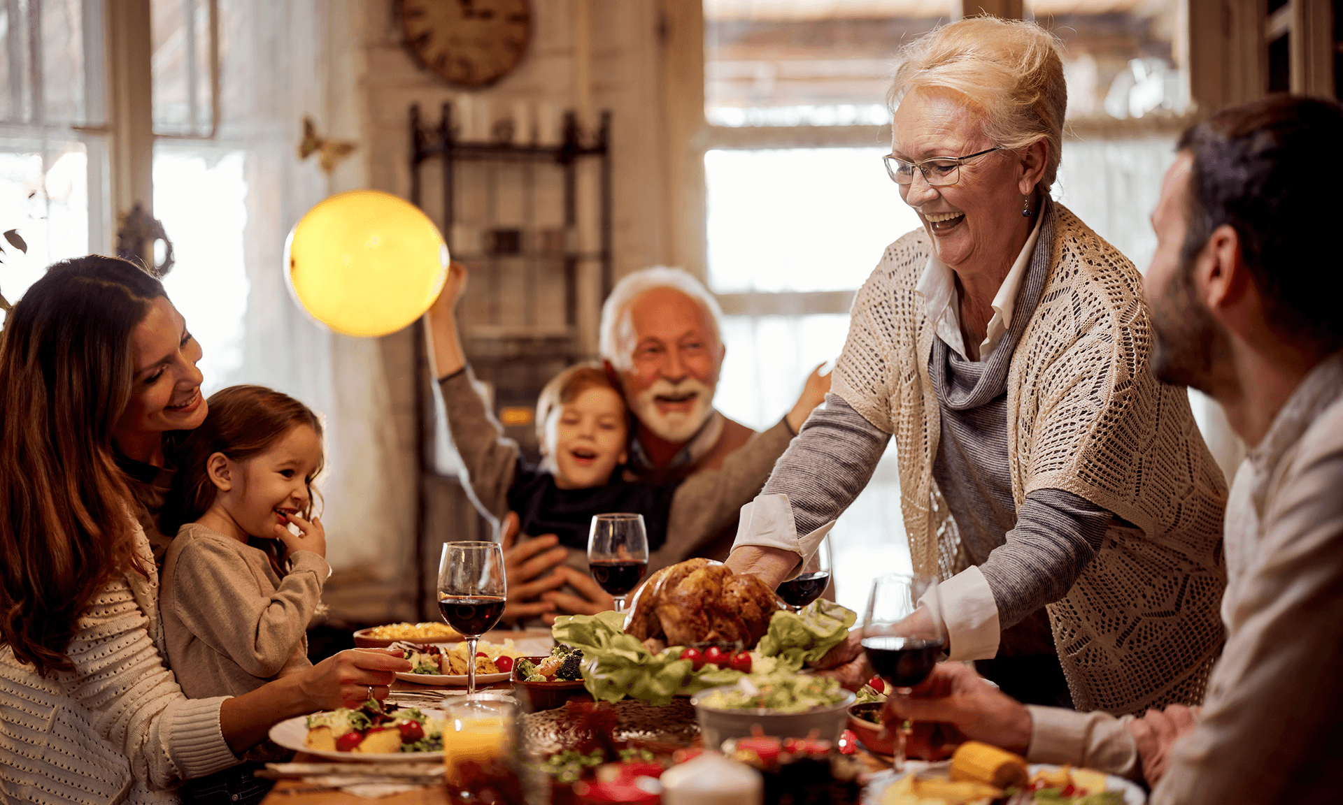 Family gathered for Thanksgiving