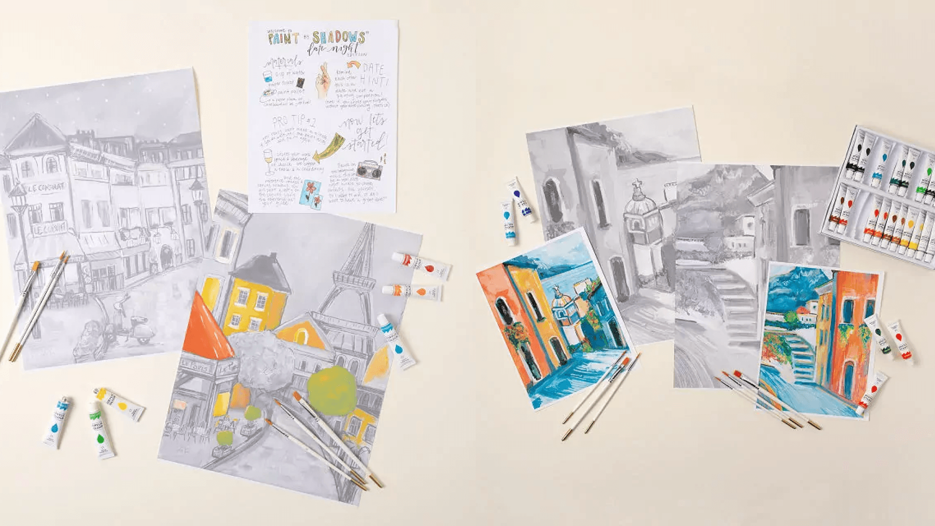 date night painting kit for two