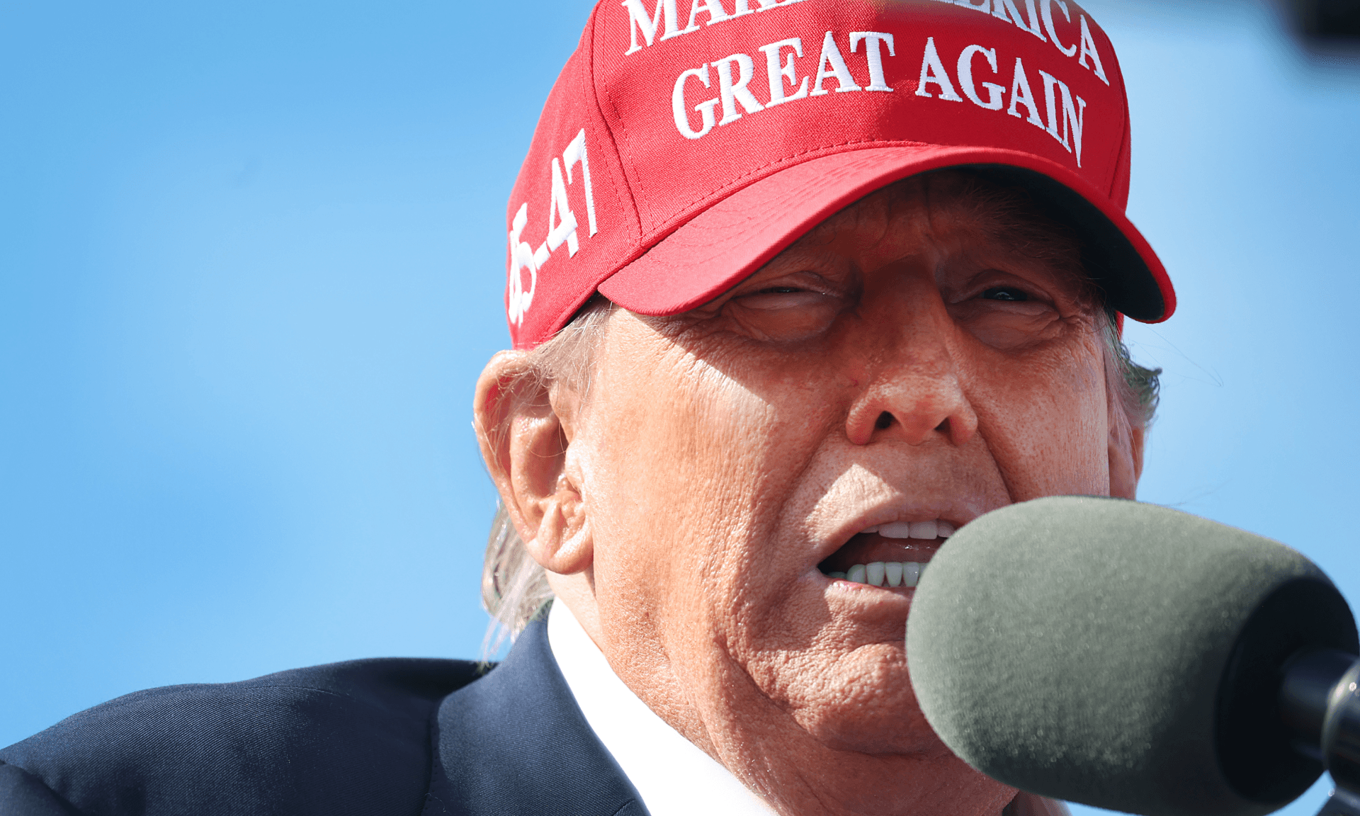 Former President Trump giving a speech